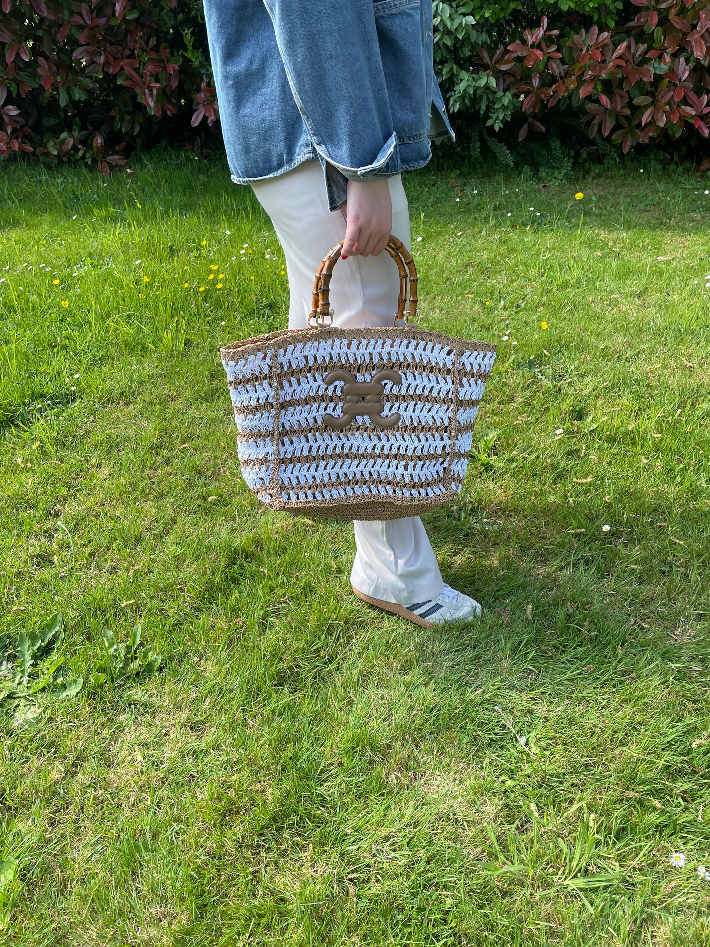 Panier Alba beige/blanc