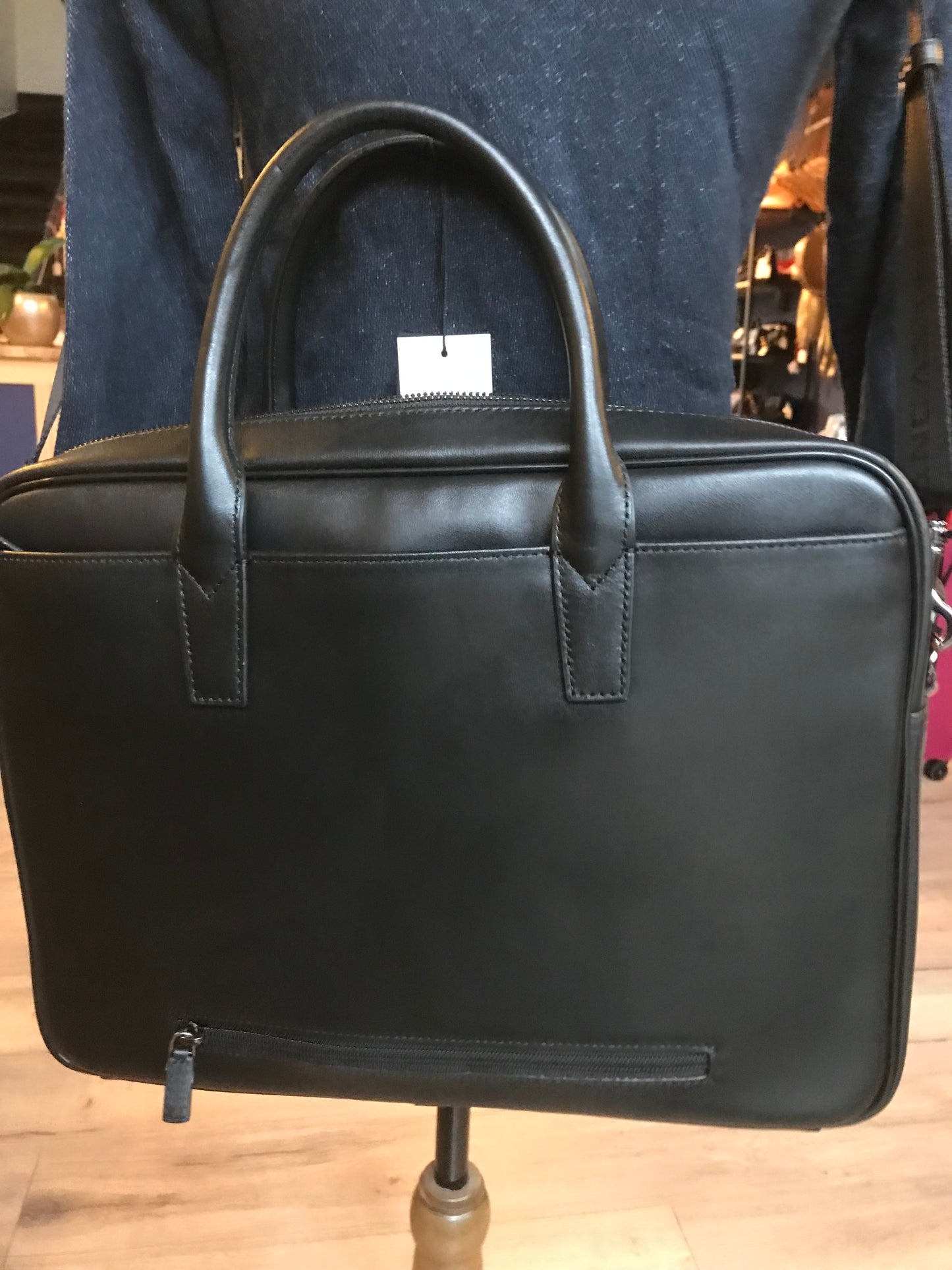 Sacoche/ porte document en cuir noir ligne Capital - Lancaster