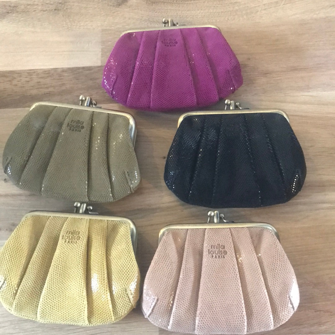 Porte monnaie bourse en cuir Mila Louise