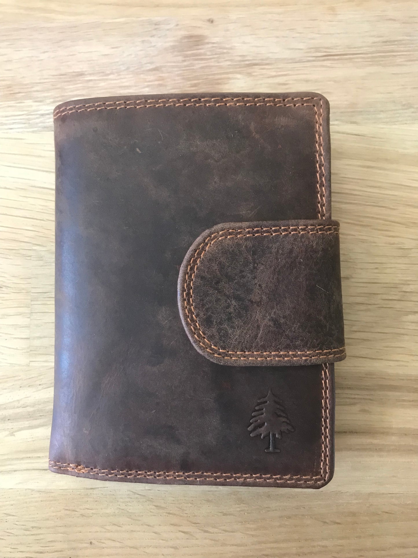 Portefeuille en cuir vintage GREEN WOOD