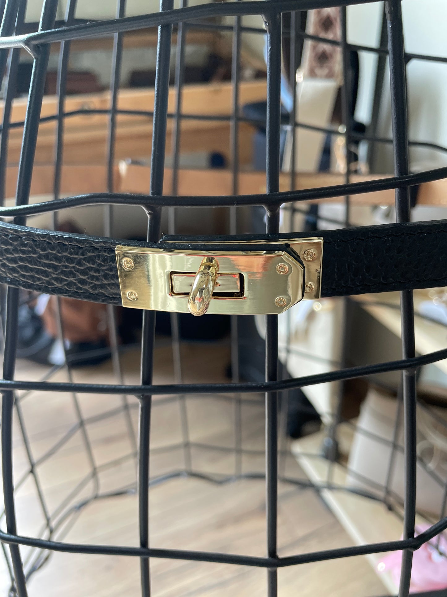 Ceinture Hanna en cuir noir