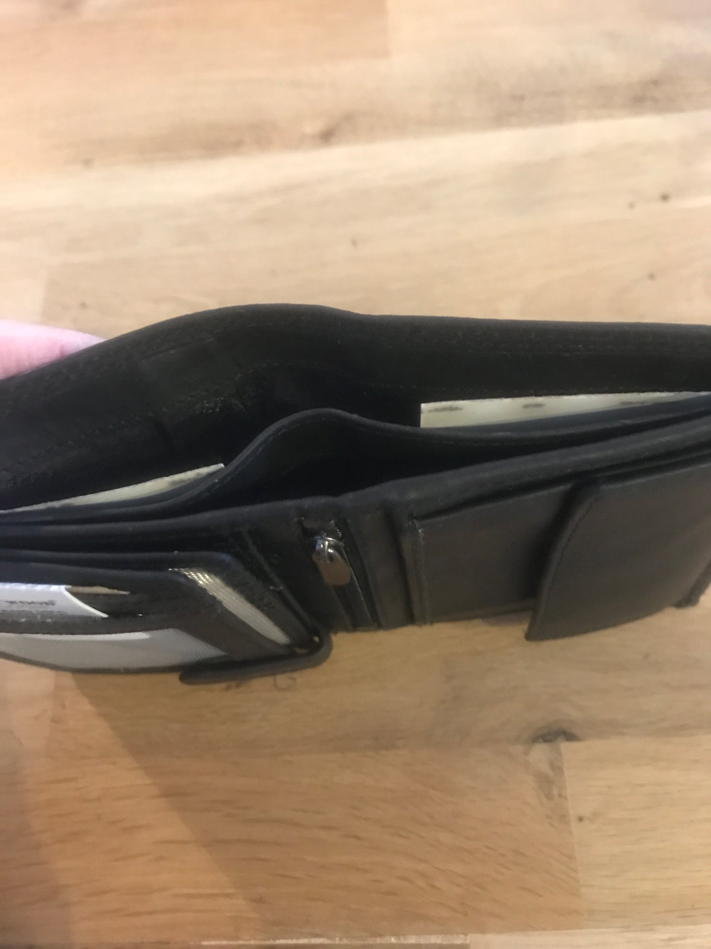Portefeuille/porte-cartes/porte-monnaie en cuir noir Greenwood