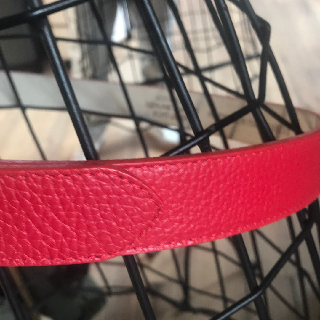 Ceinture en cuir rouge