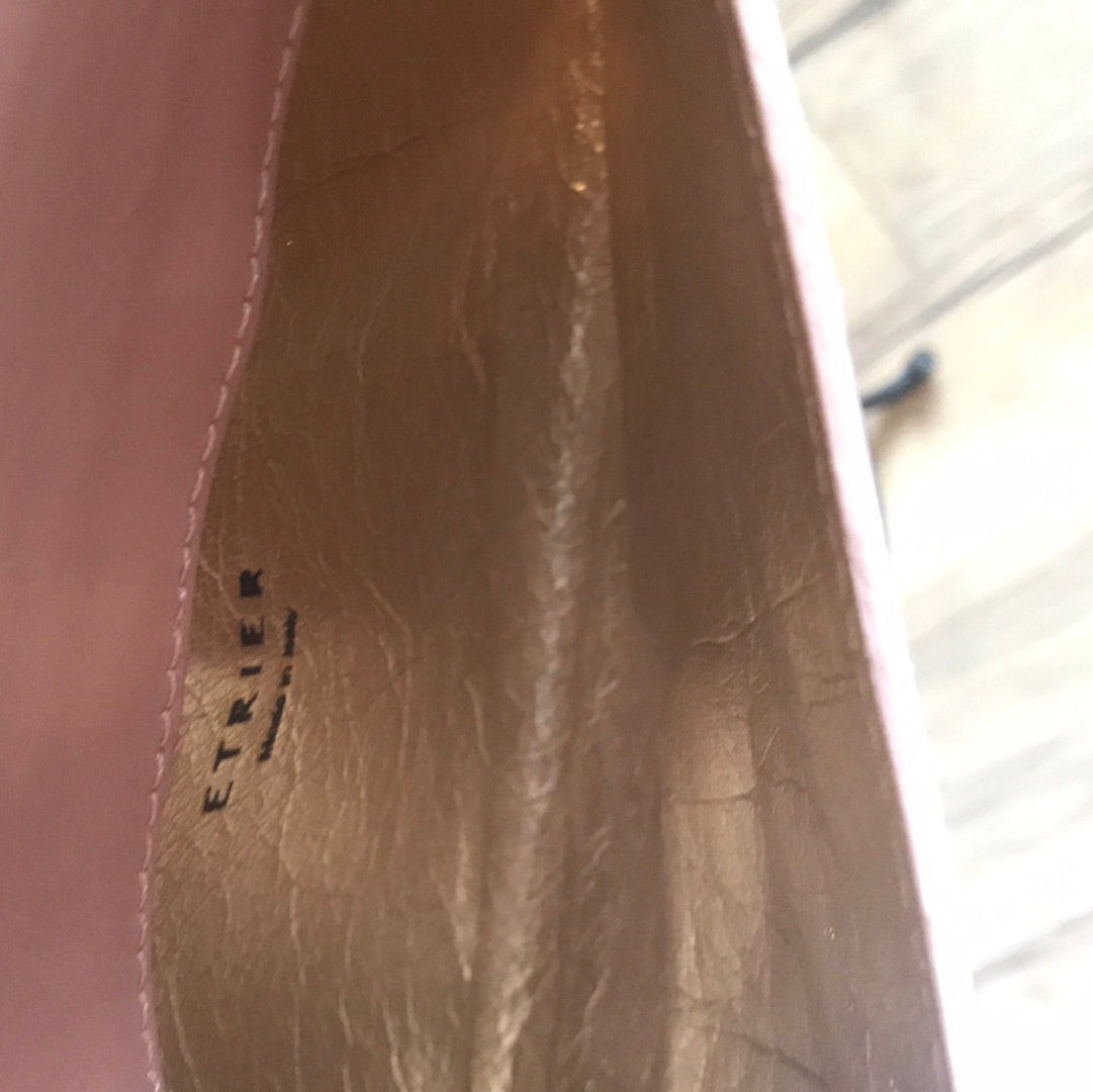 Sac de soirée pochette en cuir rose Blush ÉTRIER