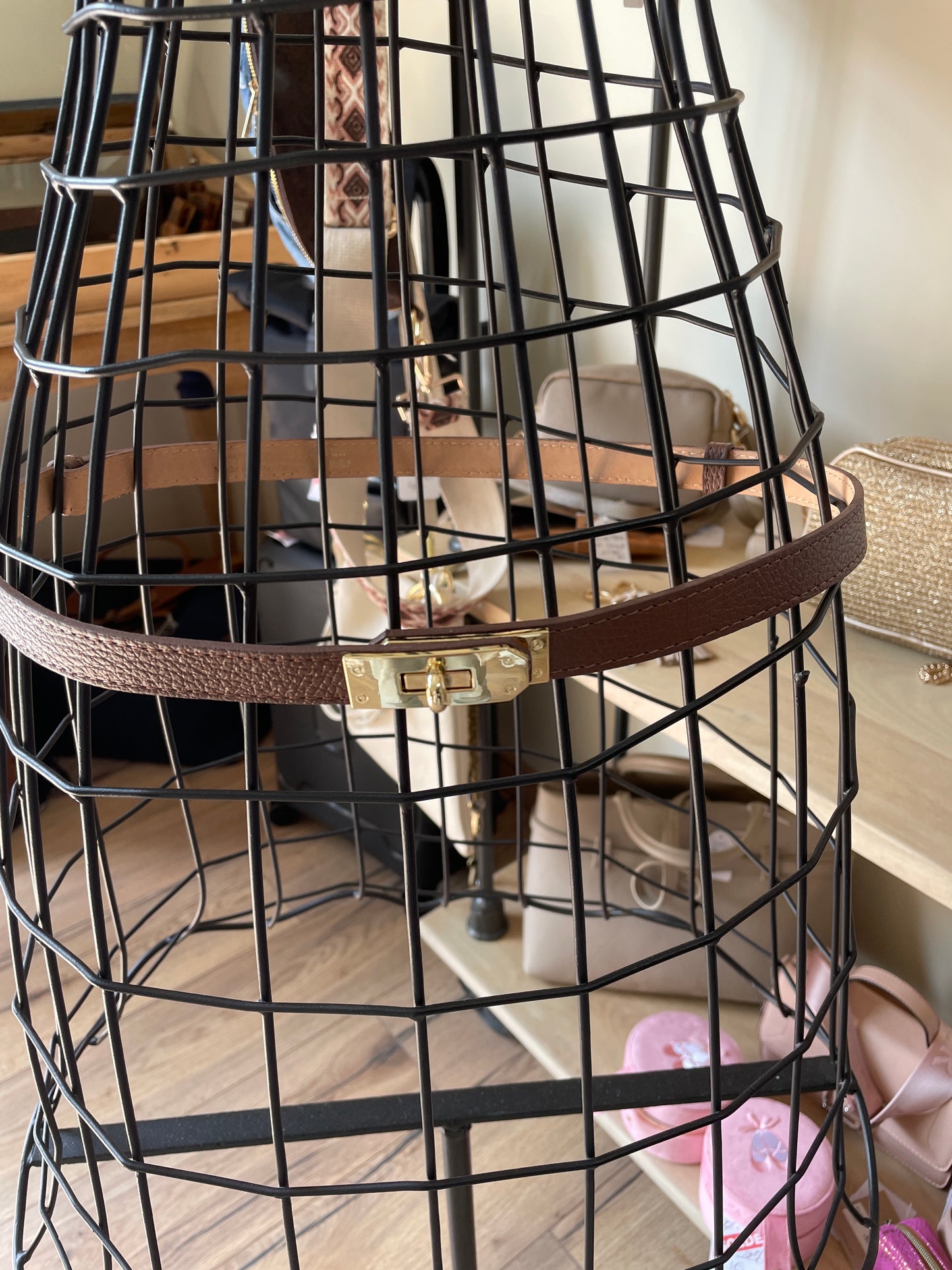Ceinture Hanna en cuir coloris marron