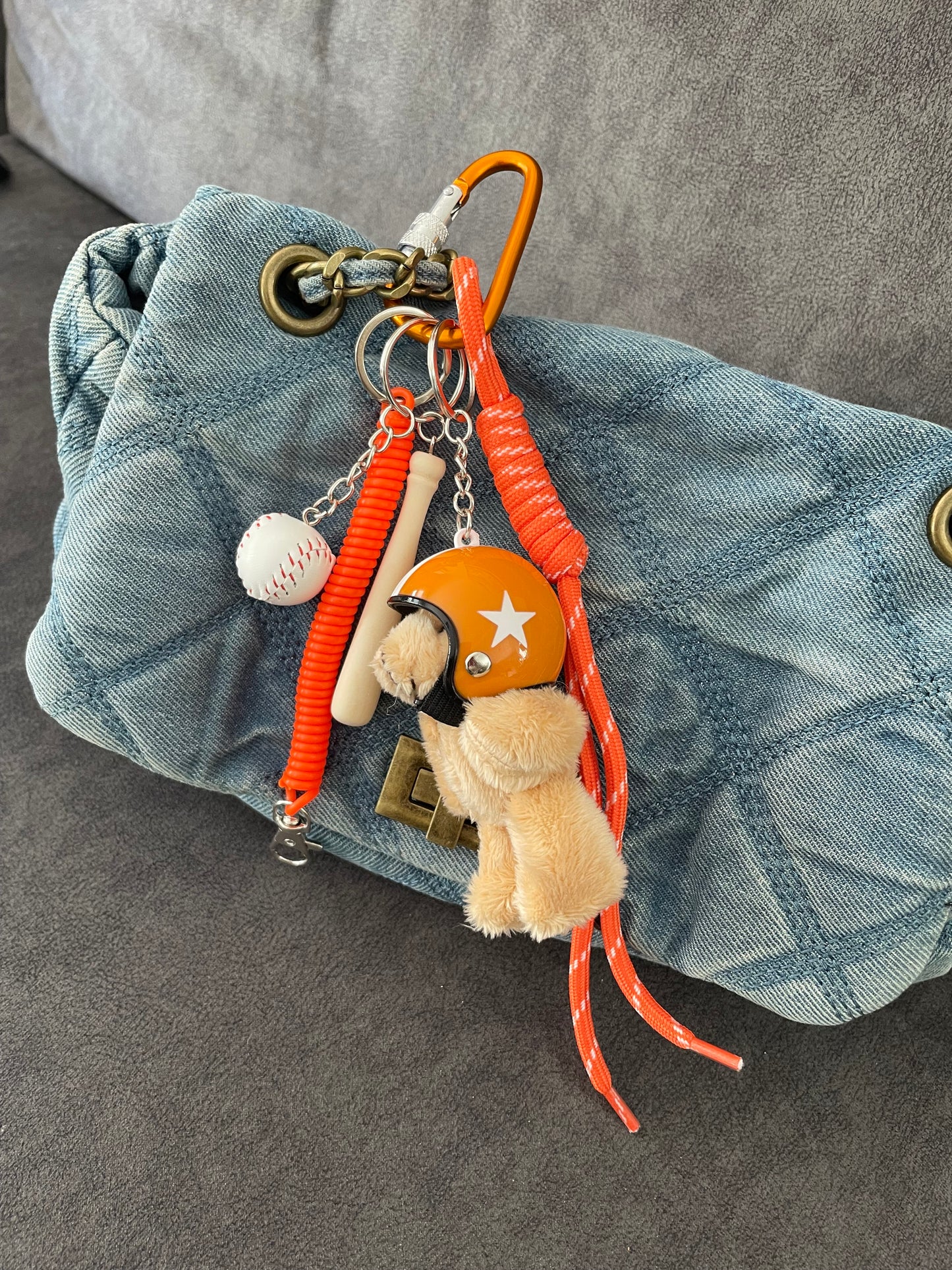 Bijou de sac - nounours orange