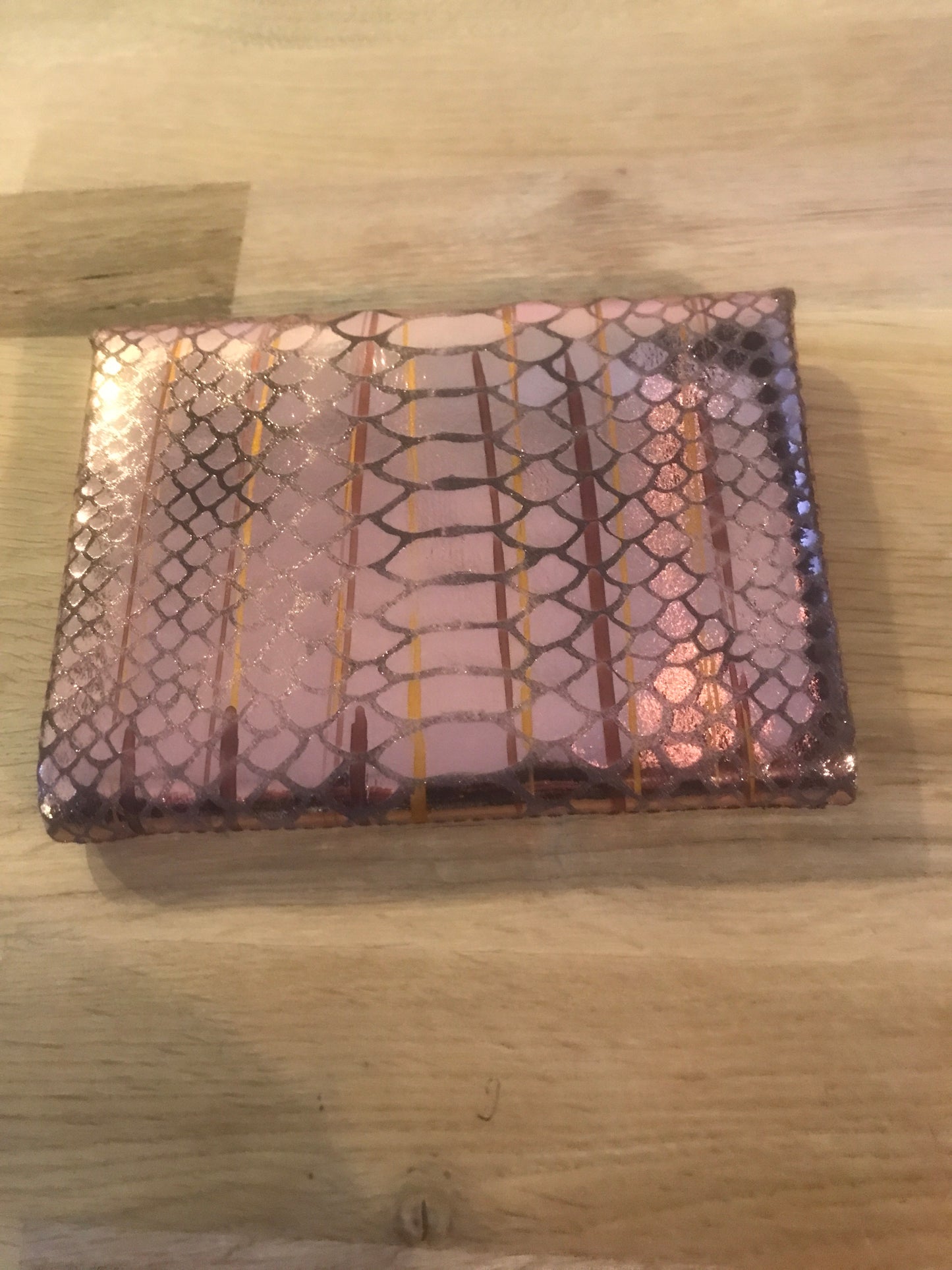 Porte papiers en cuir Monyl K Chataigne Rose mordoré / Mila Louise -