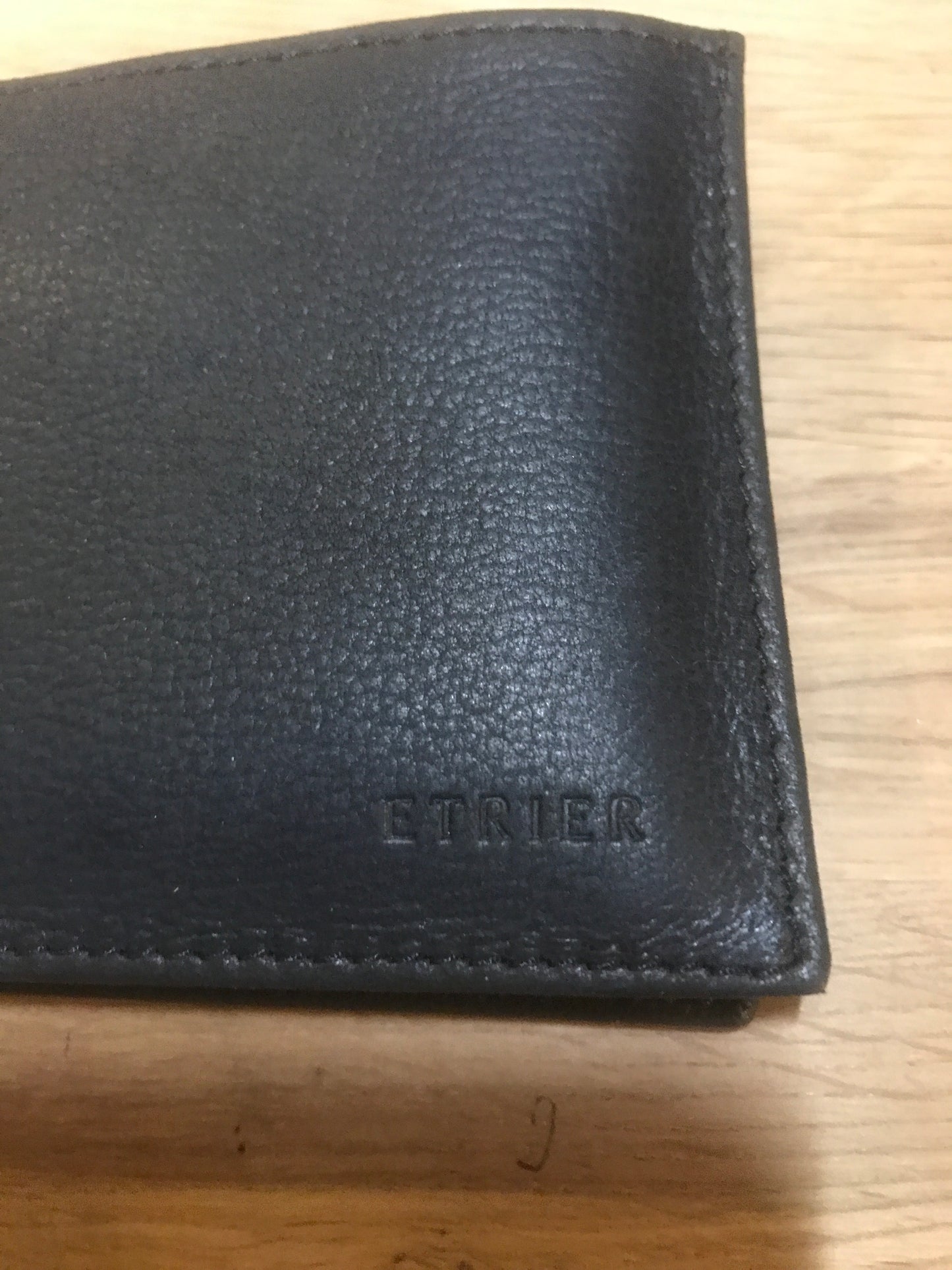 Portefeuille / Porte-monnaie en cuir Oil noir - Étrier