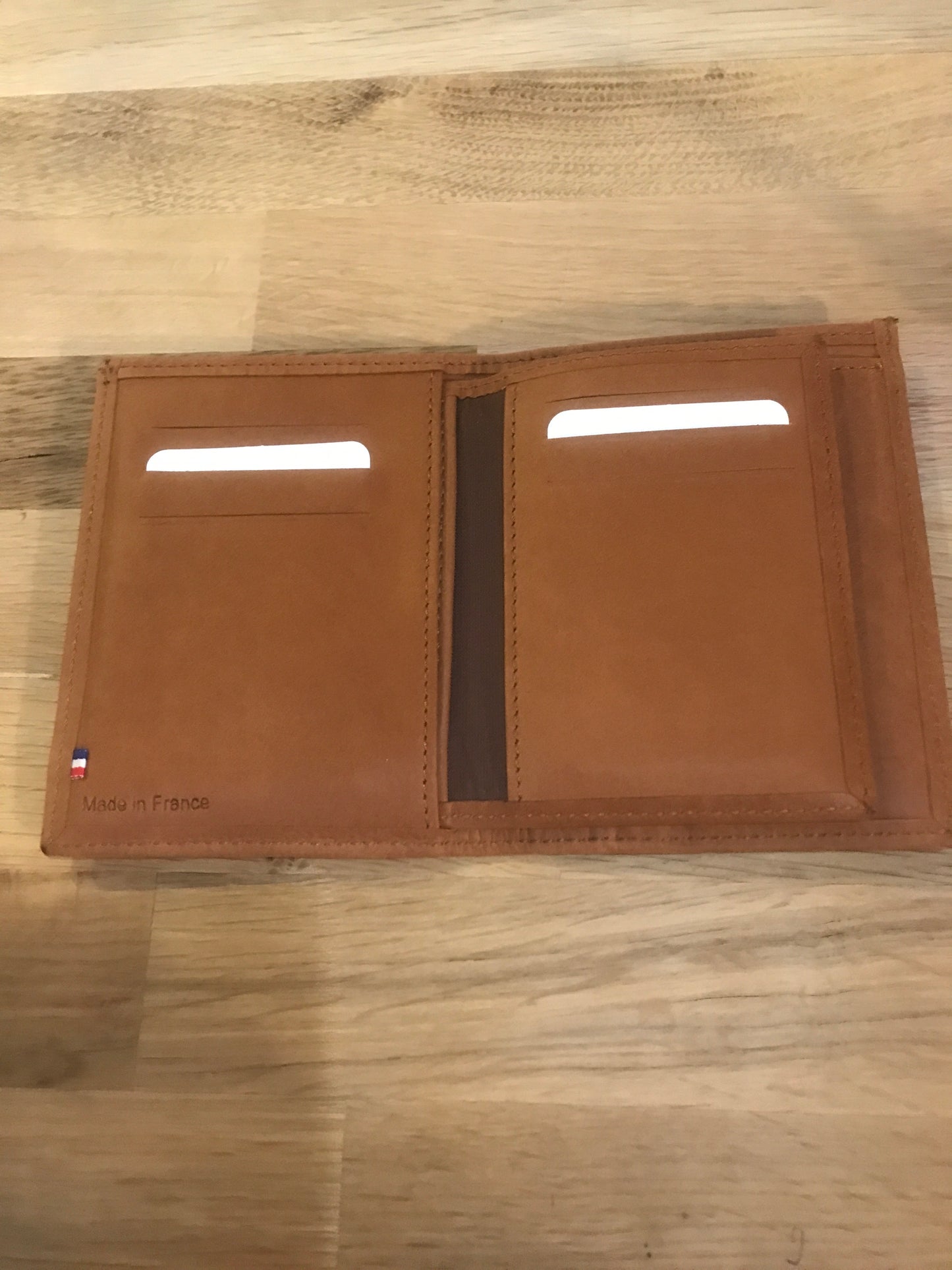 Portefeuille /porte-monnaie en cuir Camel ligne Oil - Etrier