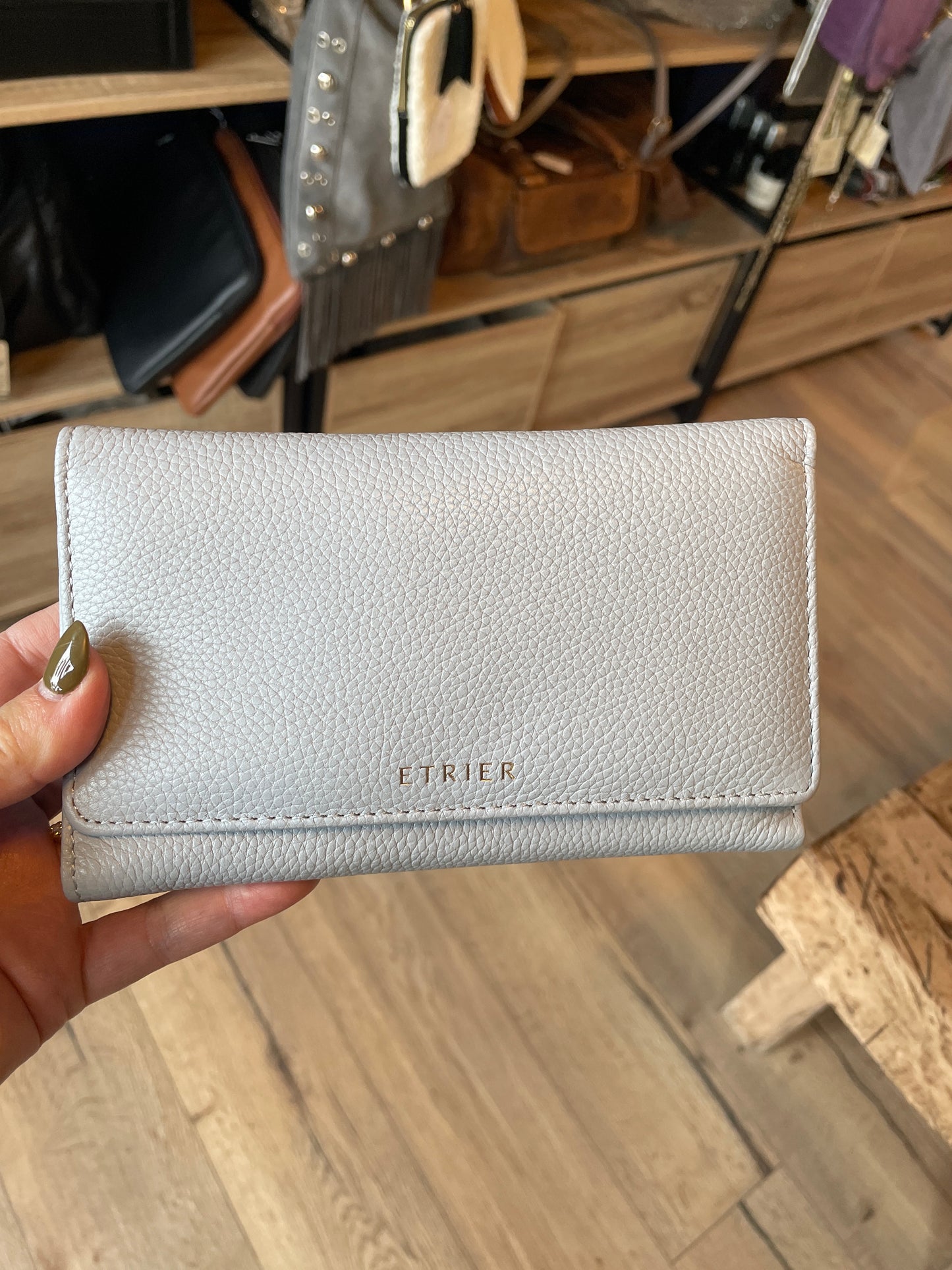 Portefeuille en cuir tradition Azur - Étrier