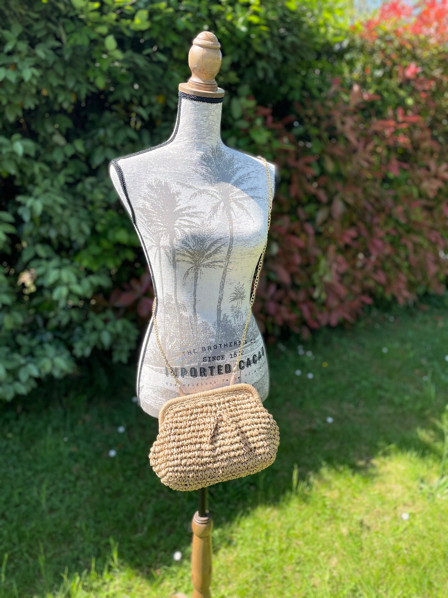 Sac/pochette ROMY Camel à bandoulière en chaîne dorée amovible