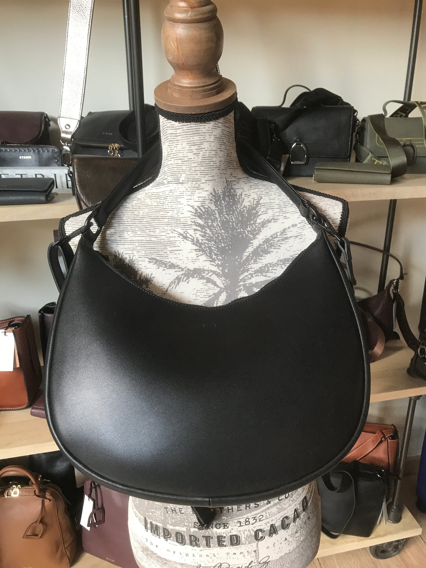 Sac porté épaule Oxer cuir noir (Étrier)