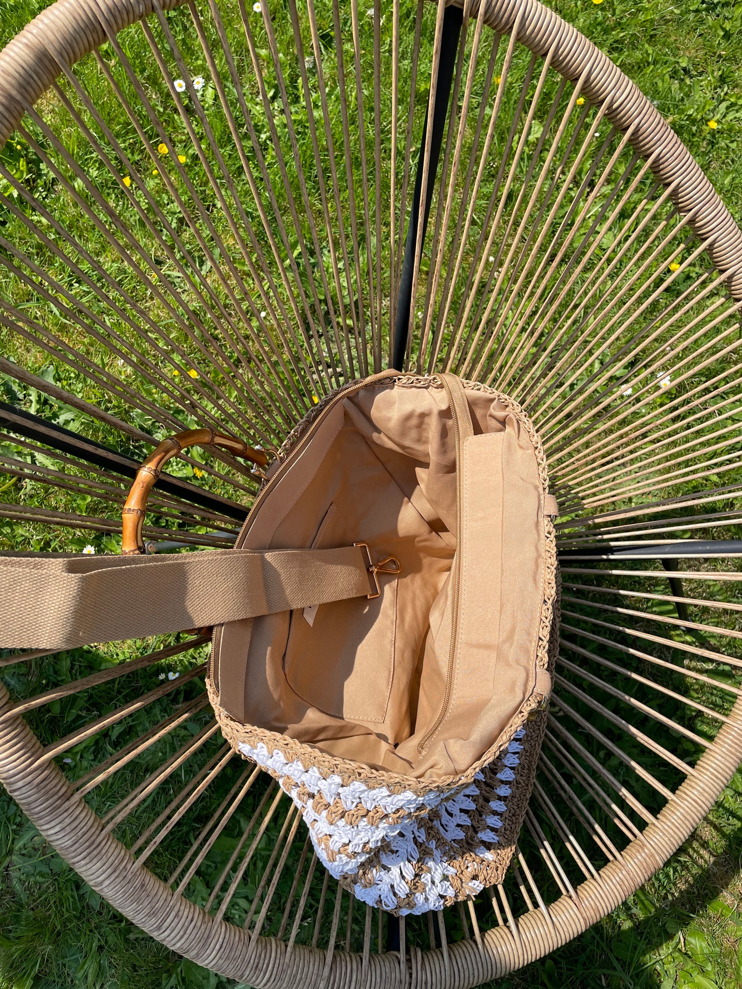 Panier Alba beige/blanc