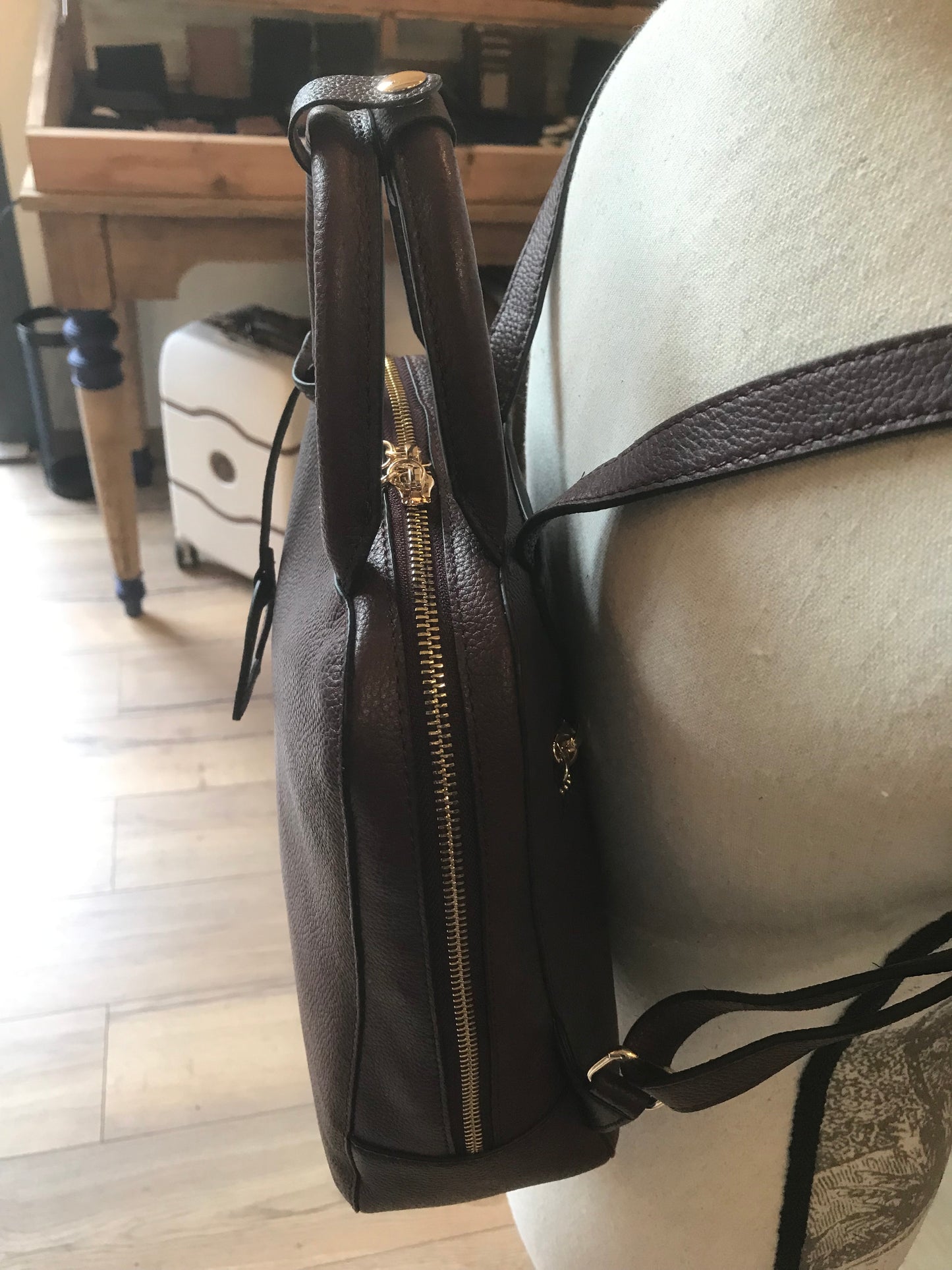Sac à dos Tradition cuir Prune (Étrier)