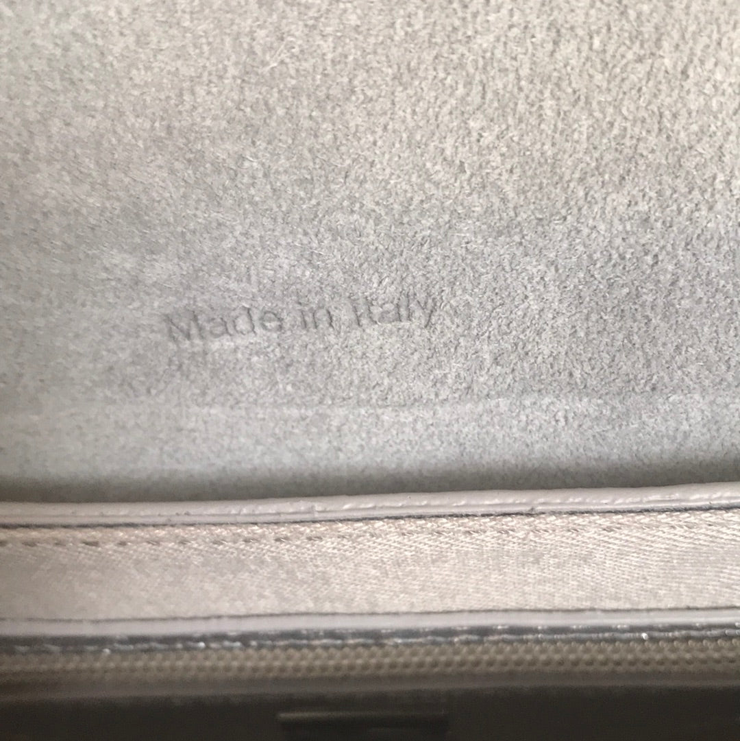 Sac bandoulière ligne JANA IRISÉ en cuir Argent - ÉTRIER