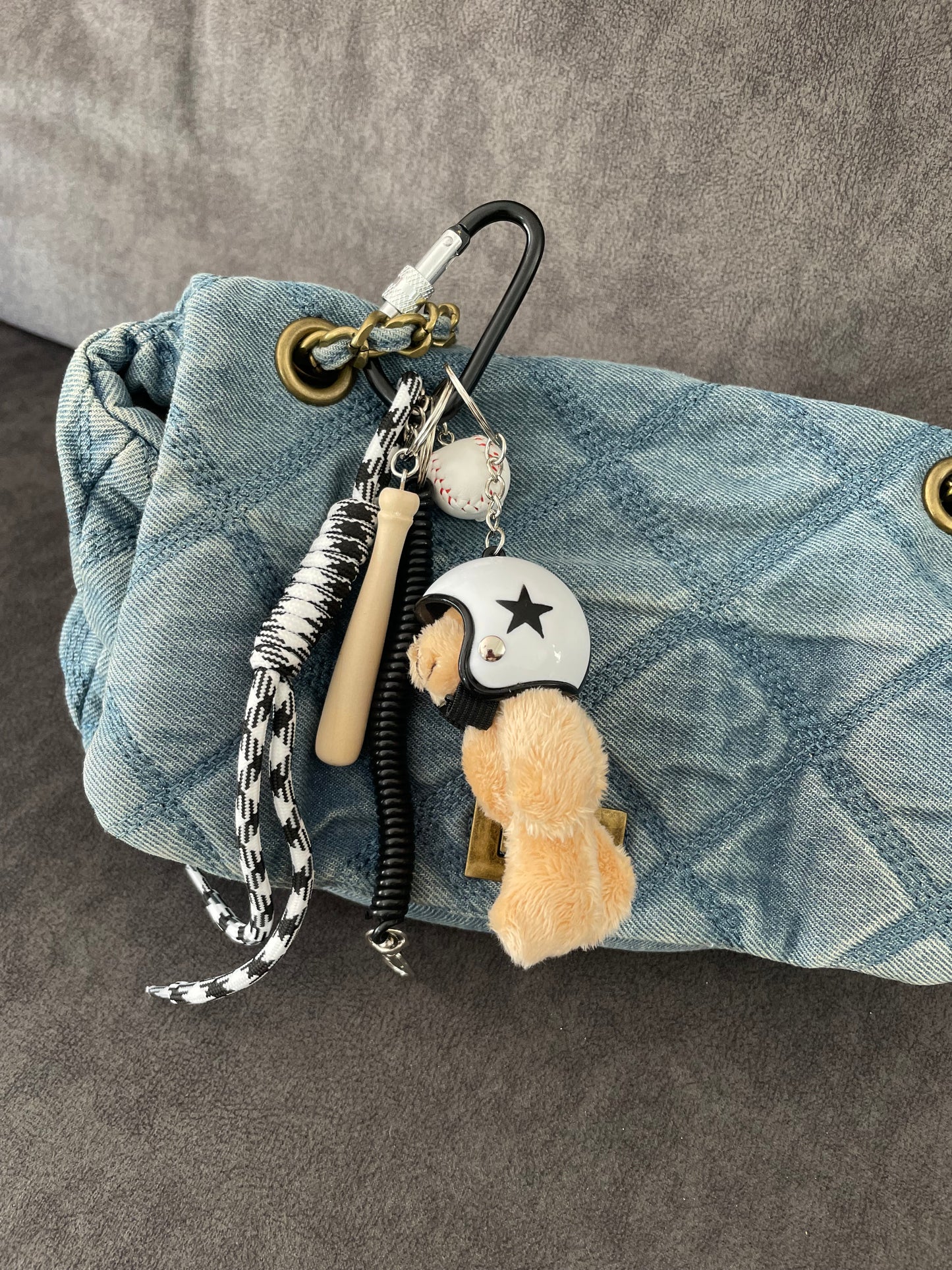 Bijou de sac - nounours blanc