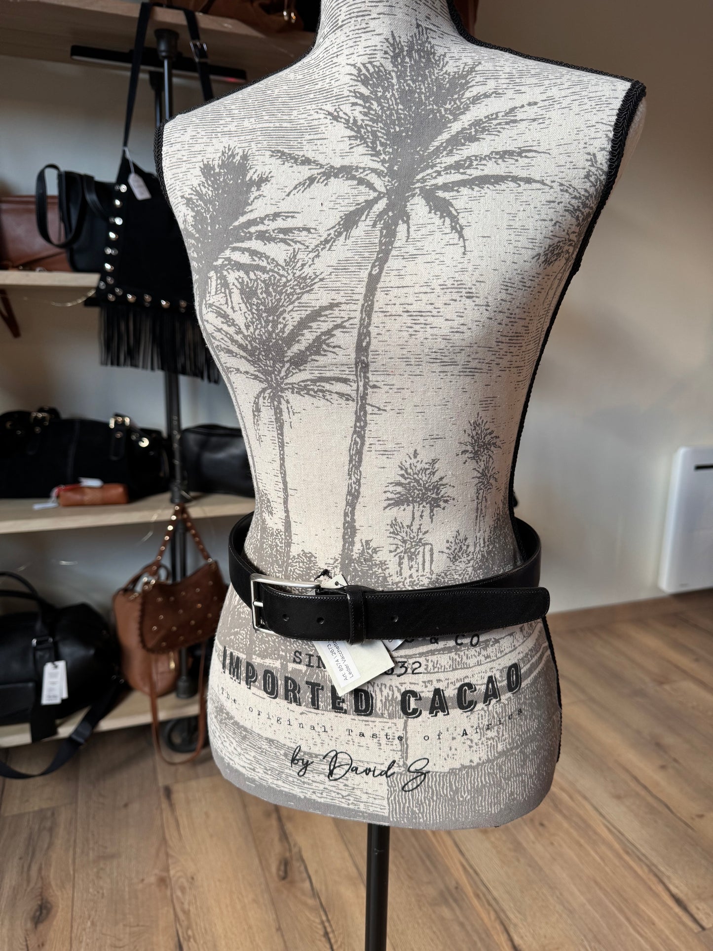 Ceinture en cuir noir "Paul"