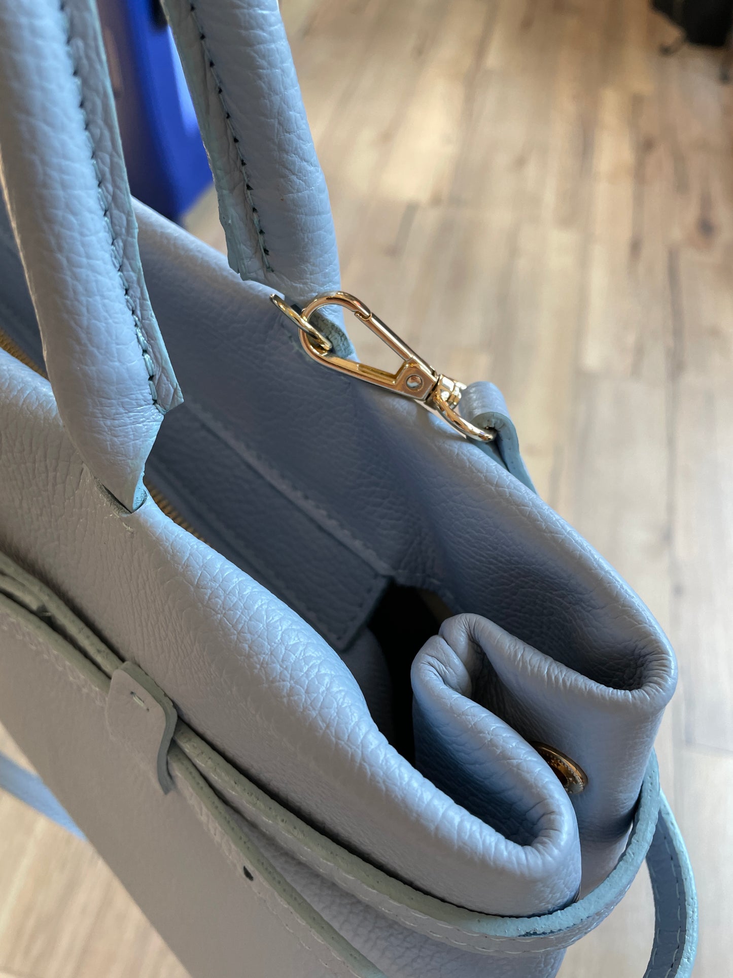 Sac Catherine en cuir bleu ciel