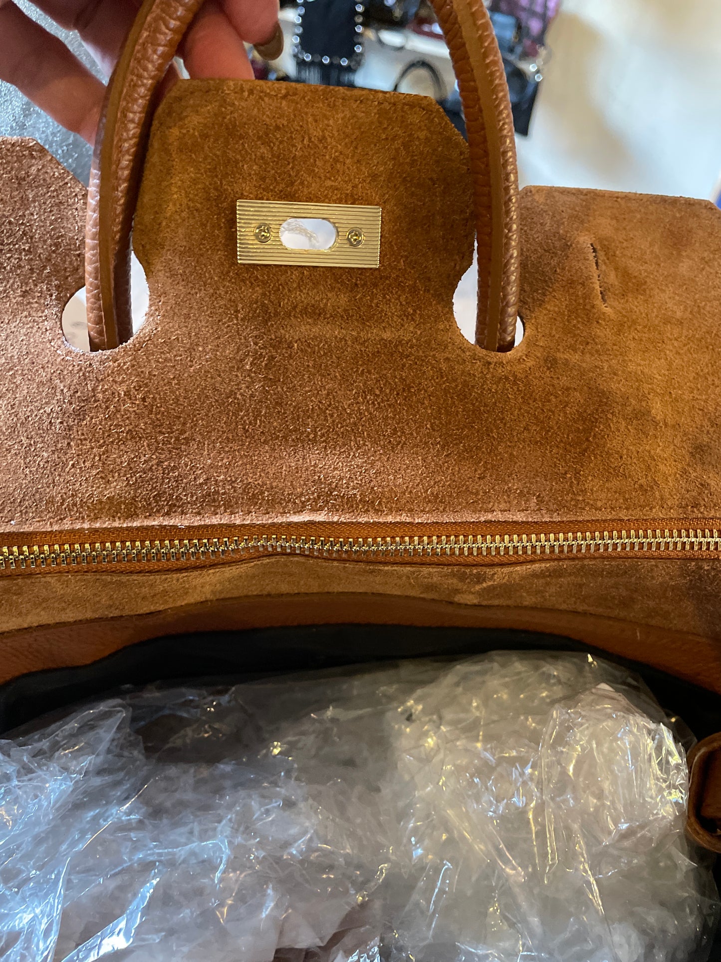 Sac Coline avec franges coloris cognac