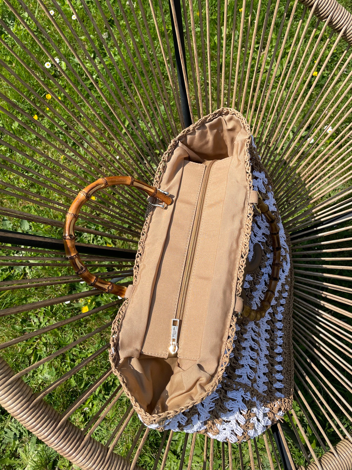 Panier Alba beige/blanc