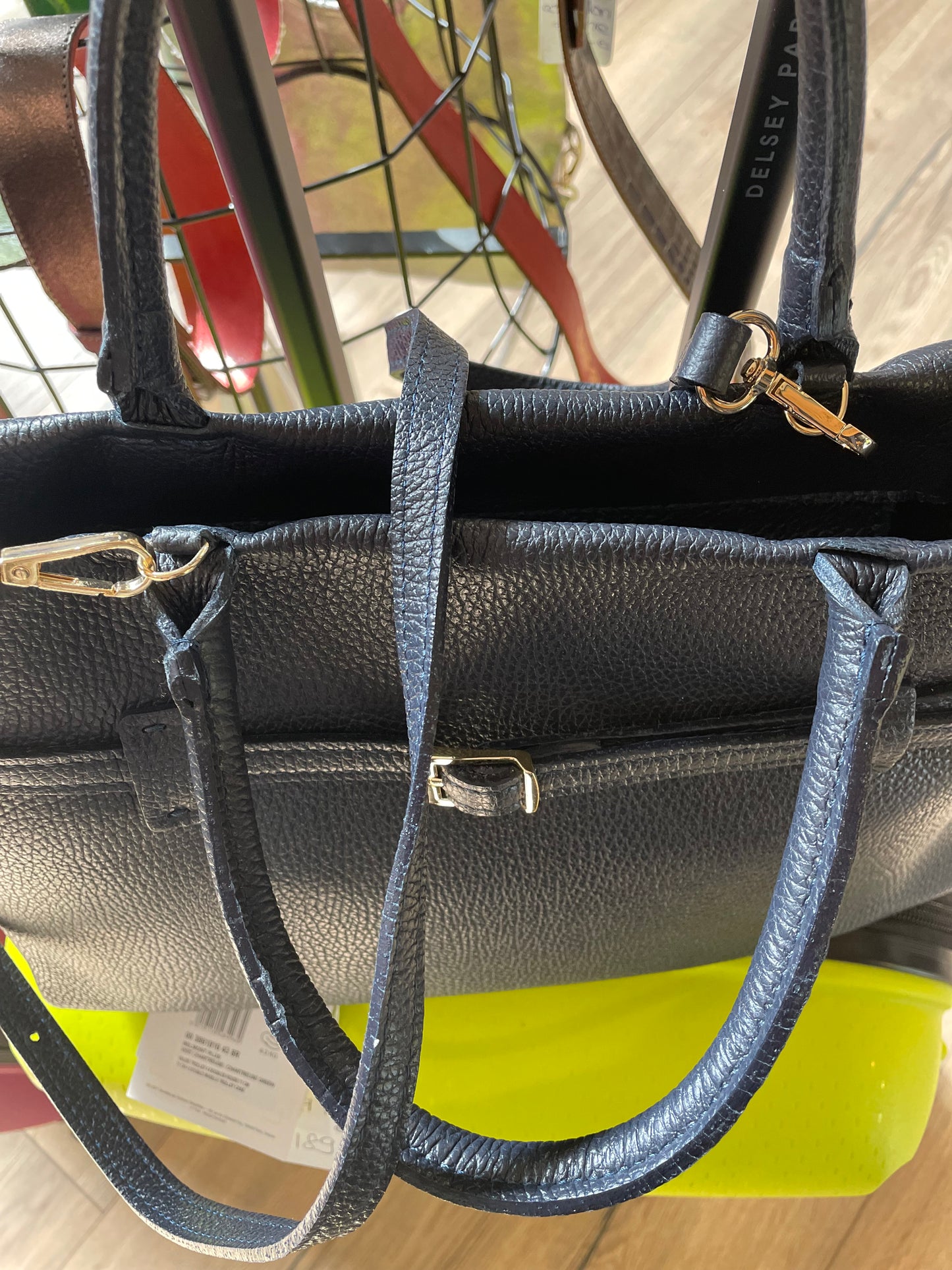 Sac Catherine en cuir grainé marine