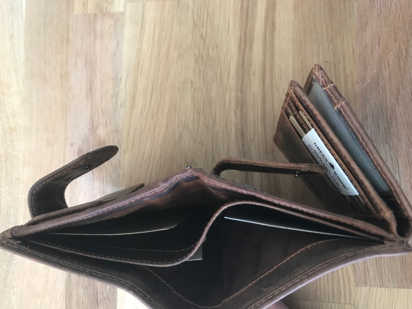 Portefeuille en cuir vintage GREEN WOOD