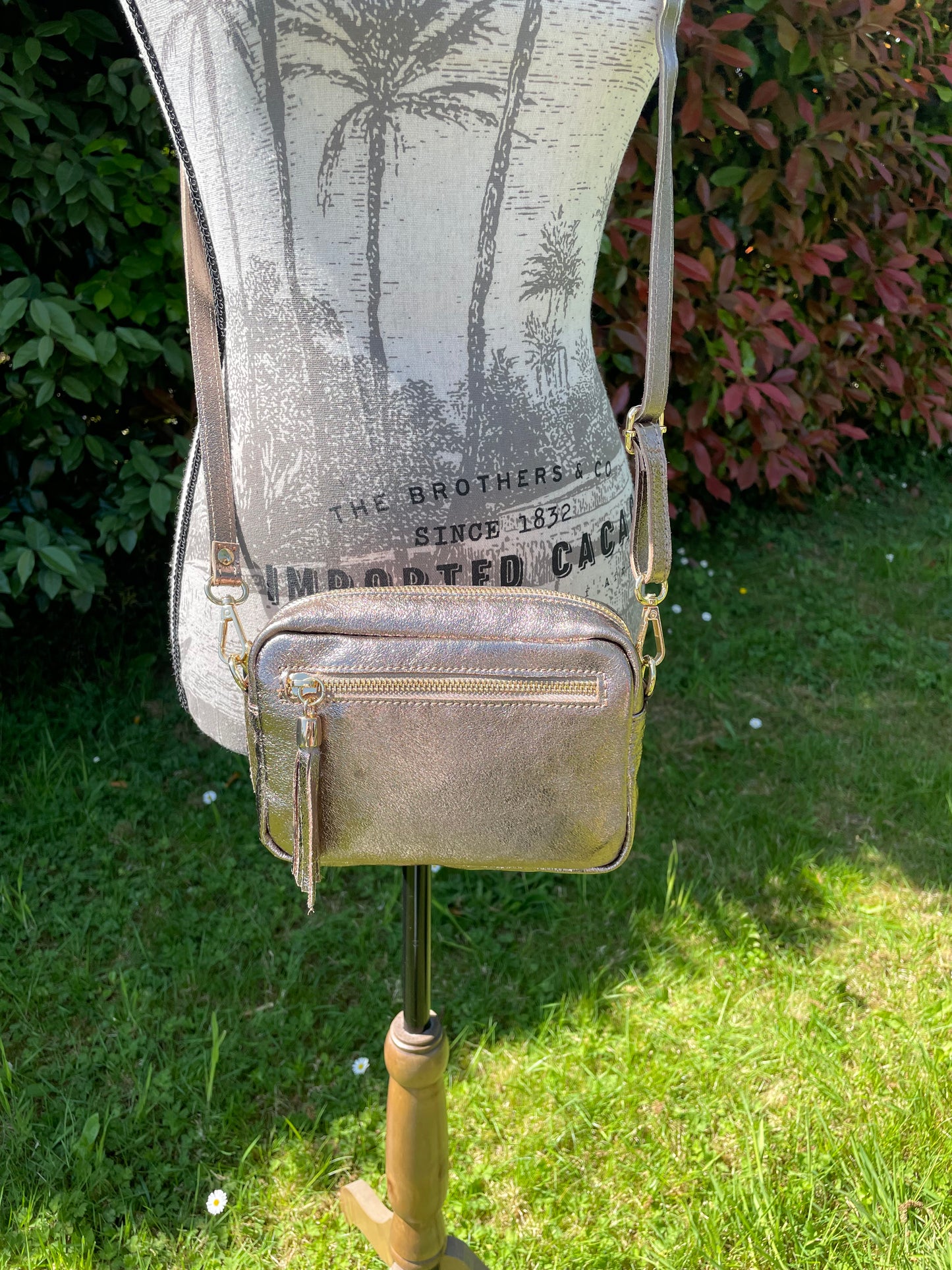 Sac SACHA en cuir irisé bronze