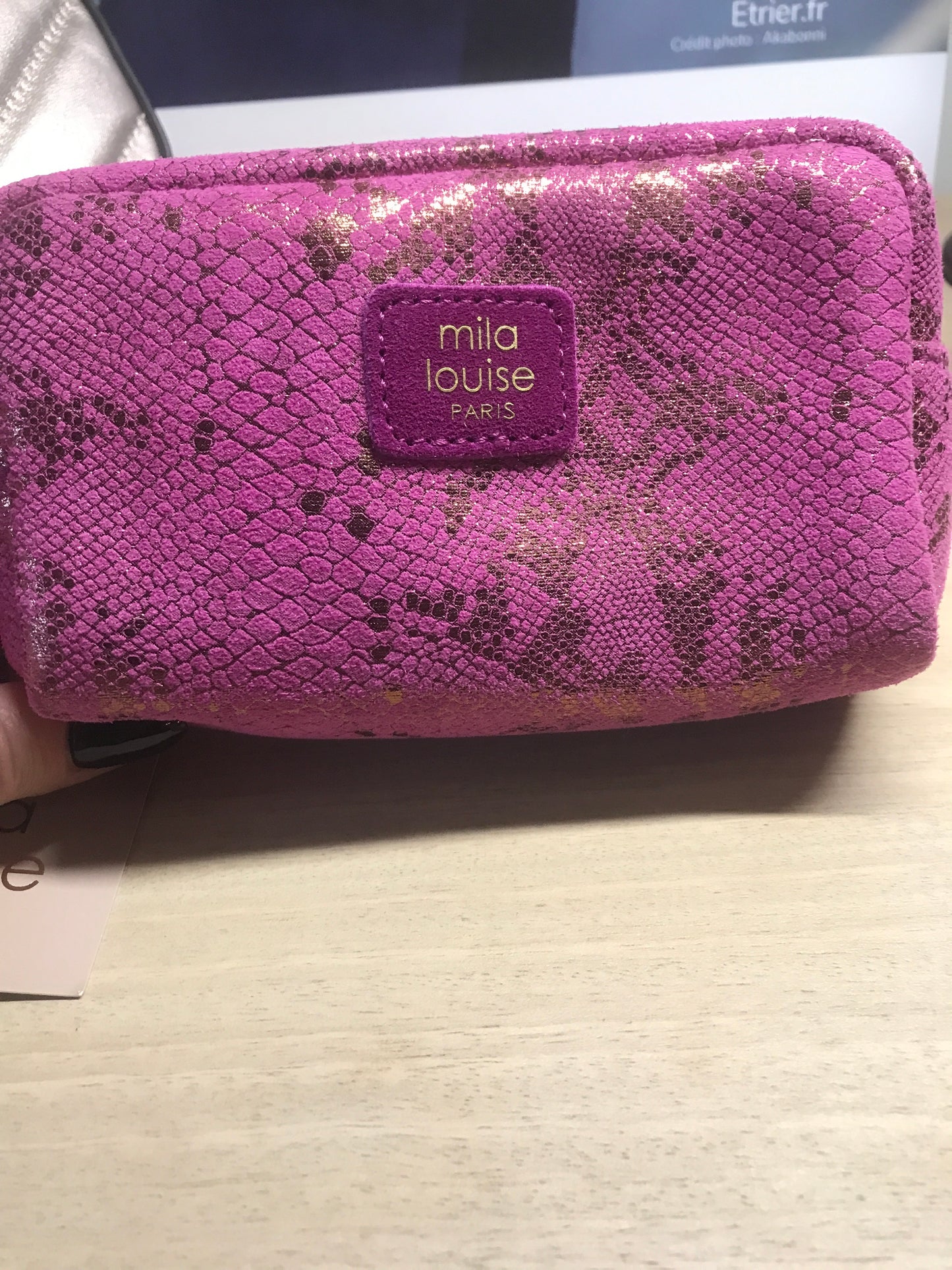 Petite trousse, pochette coloris cassis - Mila Louise