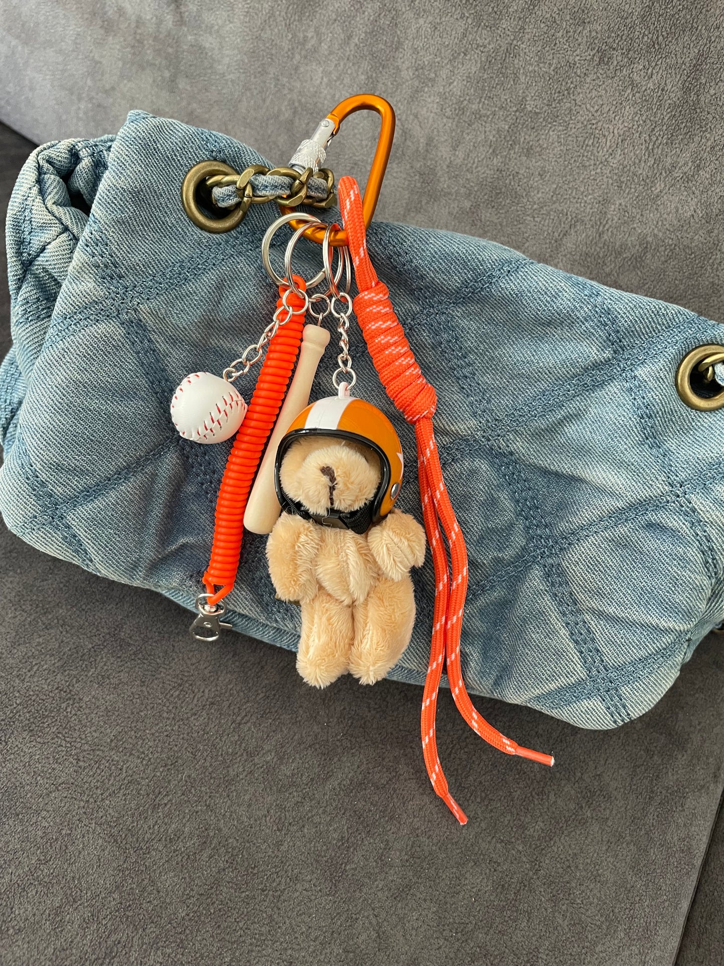 Bijou de sac - nounours orange