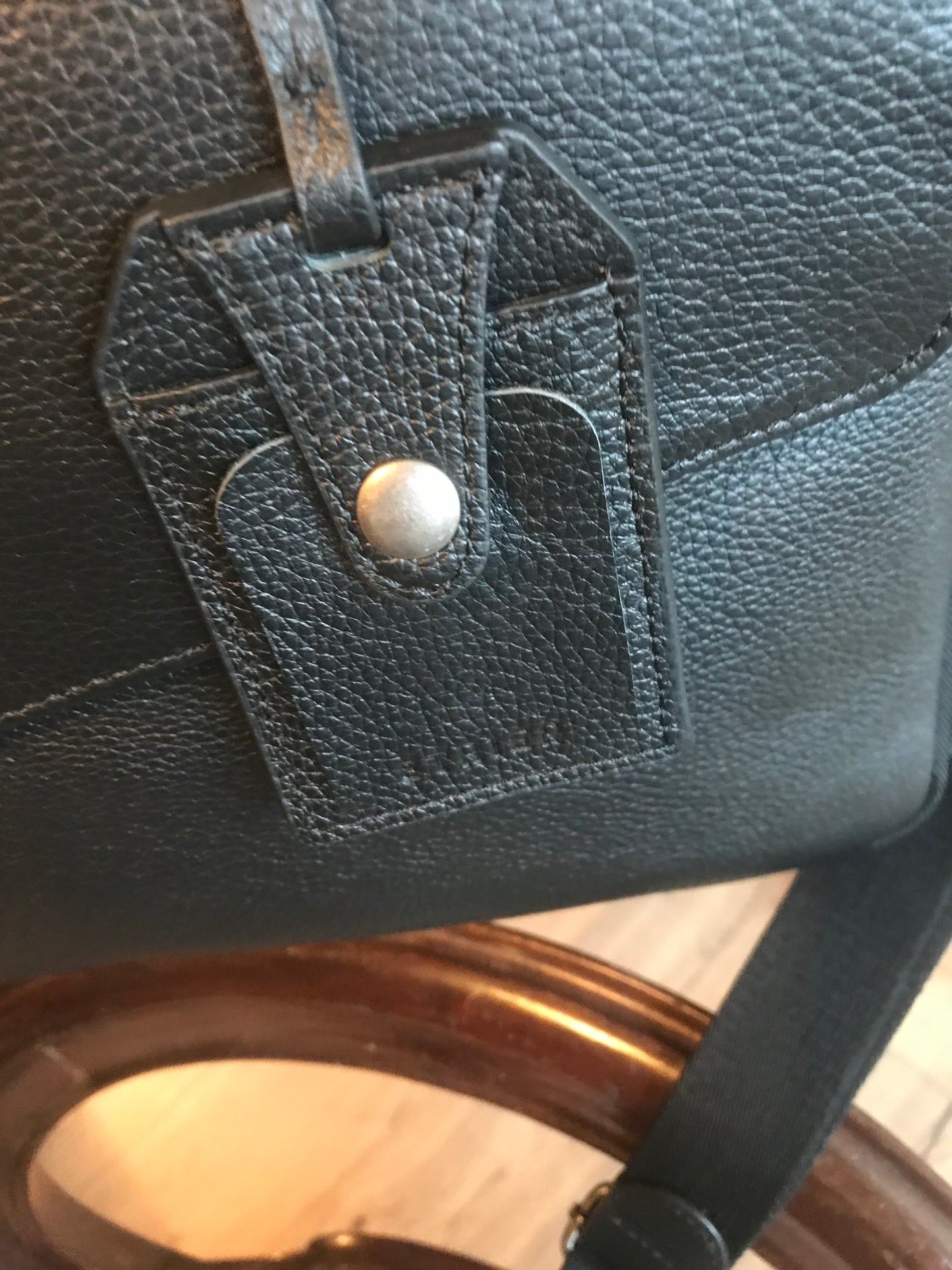 Sacoche, Porte documents/PC 15´´ en cuir noir - Étrier