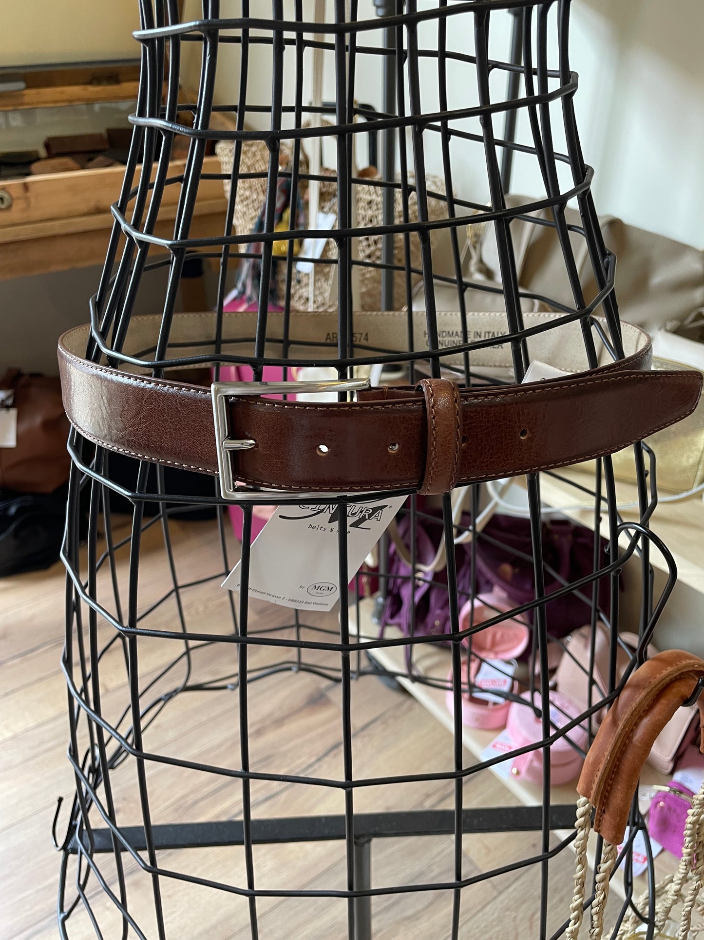 Ceinture Enzo en cuir marron