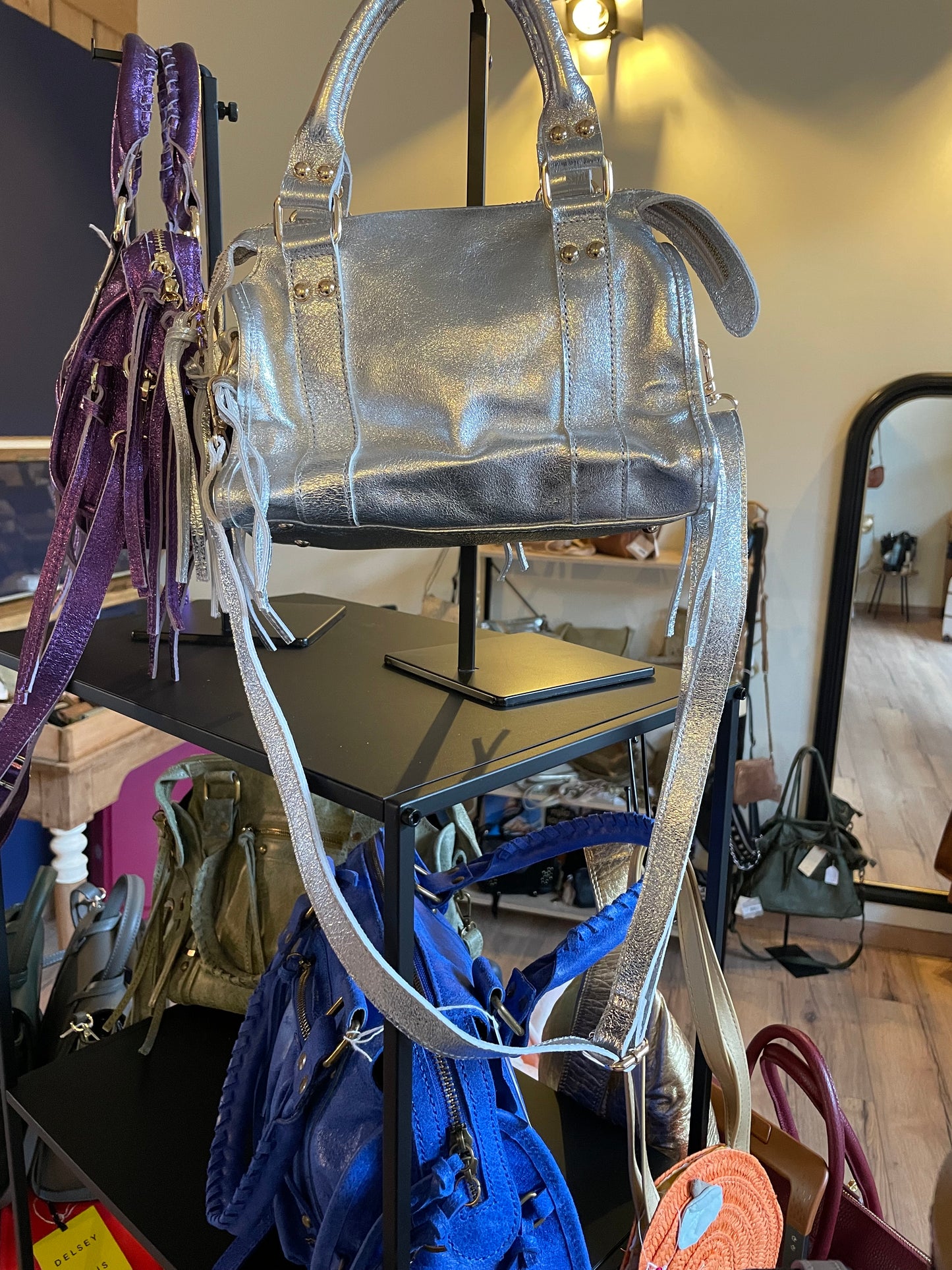 Sac Amandine Argent Irisé Mini