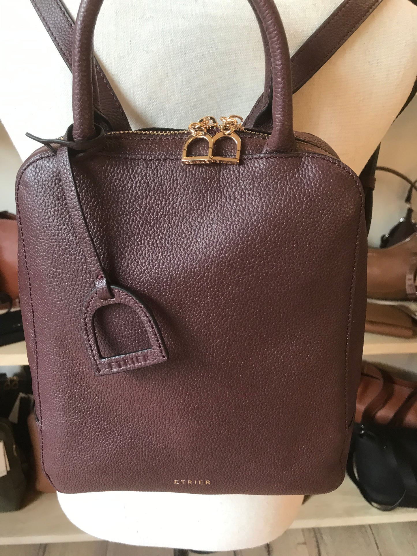 Sac à dos Tradition cuir Prune (Étrier)