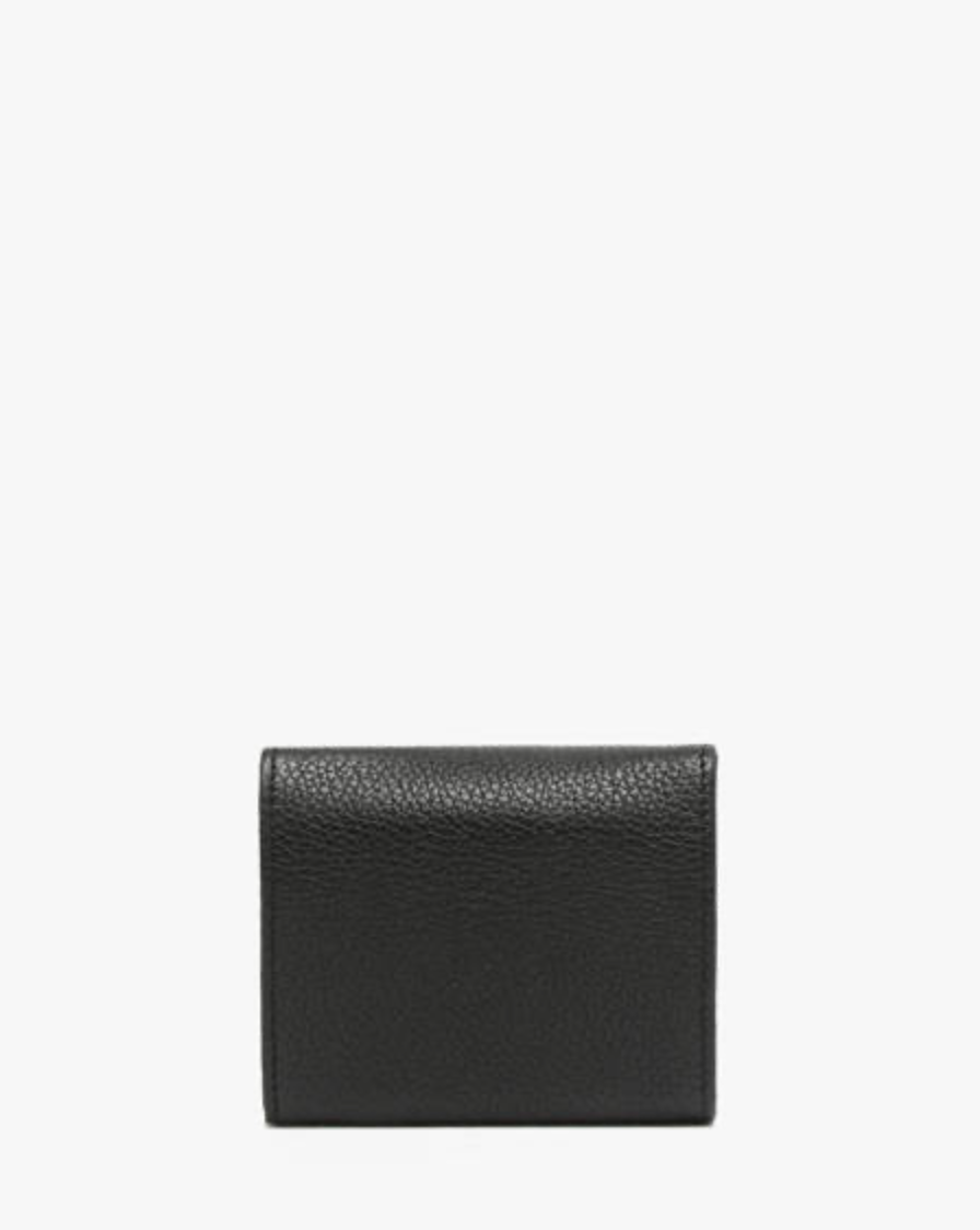 Porte-monnaie Madras en cuir noir