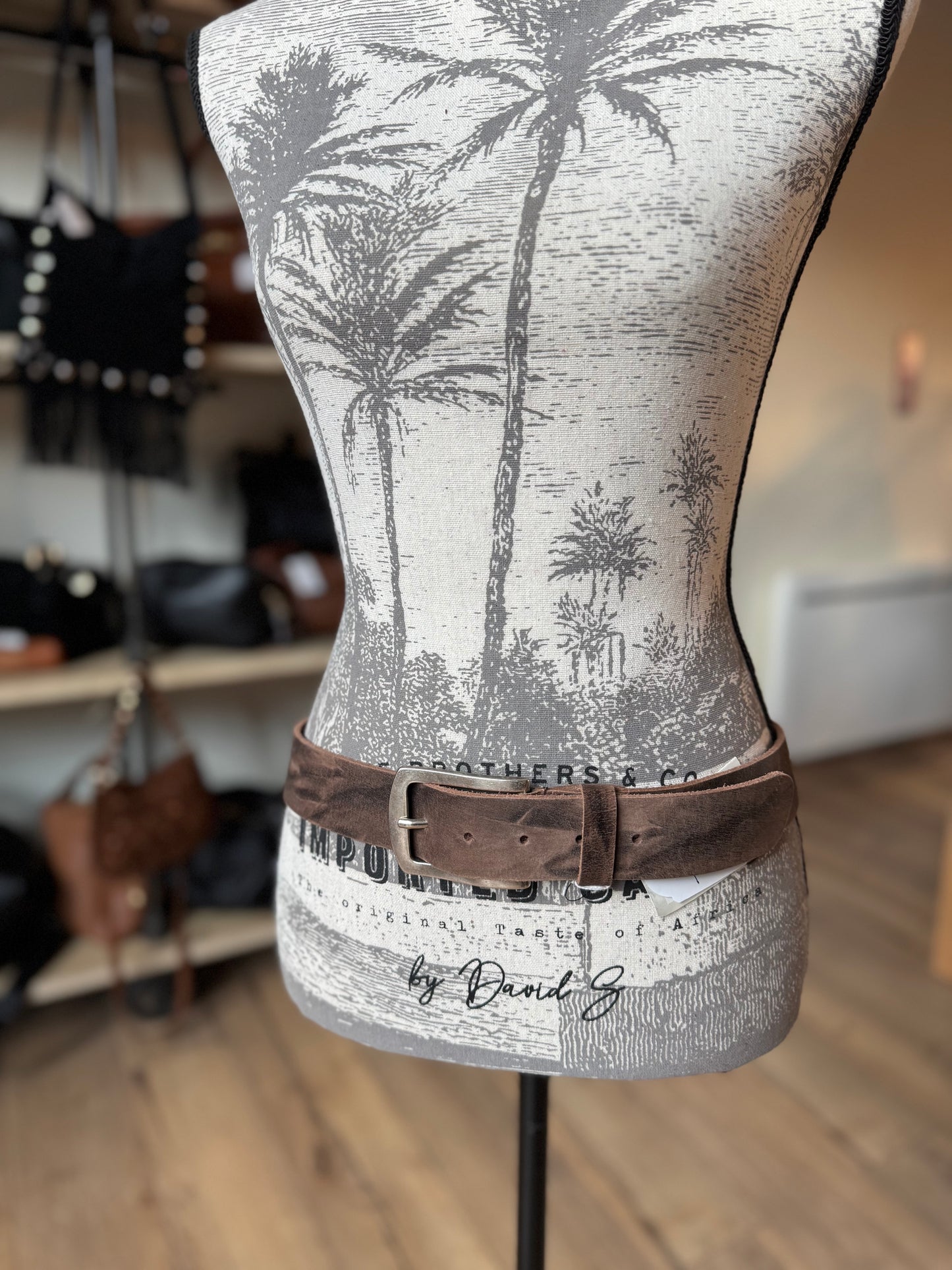 Ceinture mixte en cuir Marron "Chris"