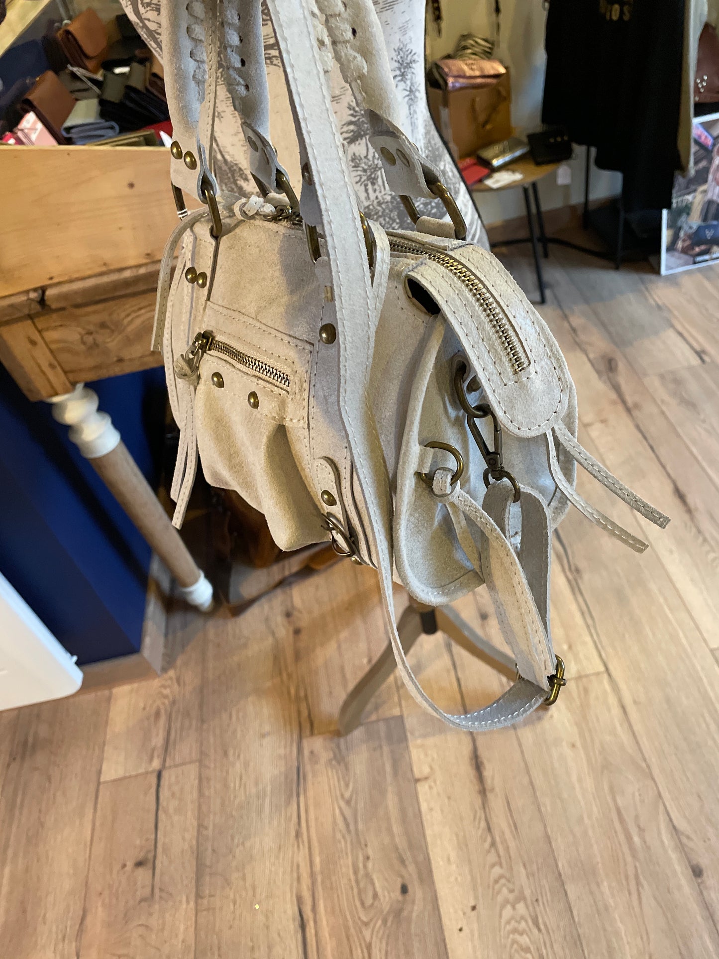 Sac Amandine mini beige clair mat