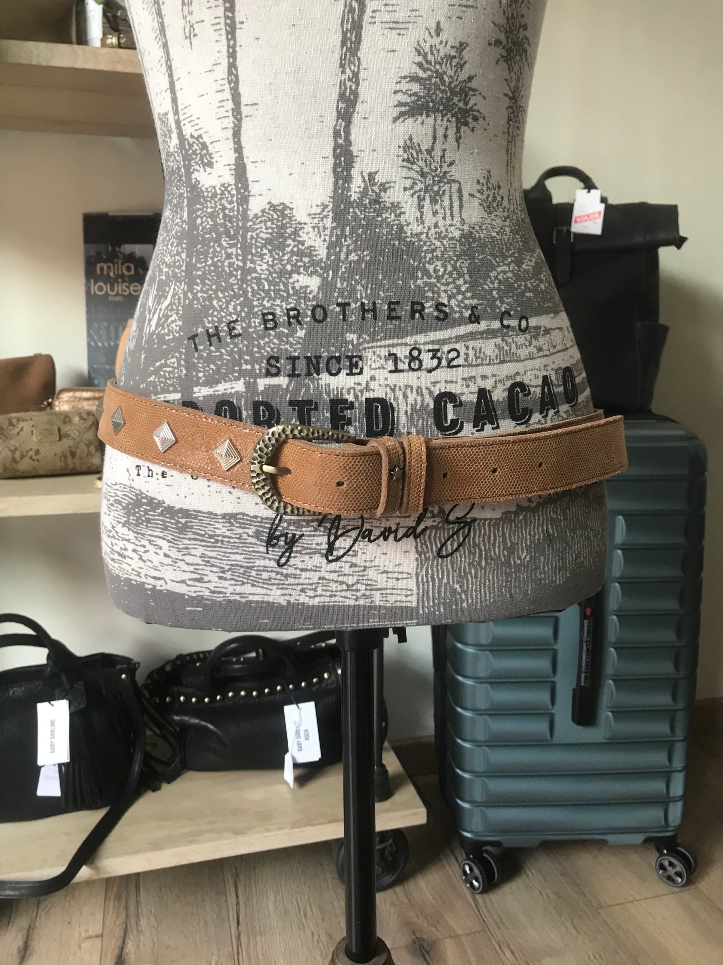 Ceinture en cuir Mila Louise camel