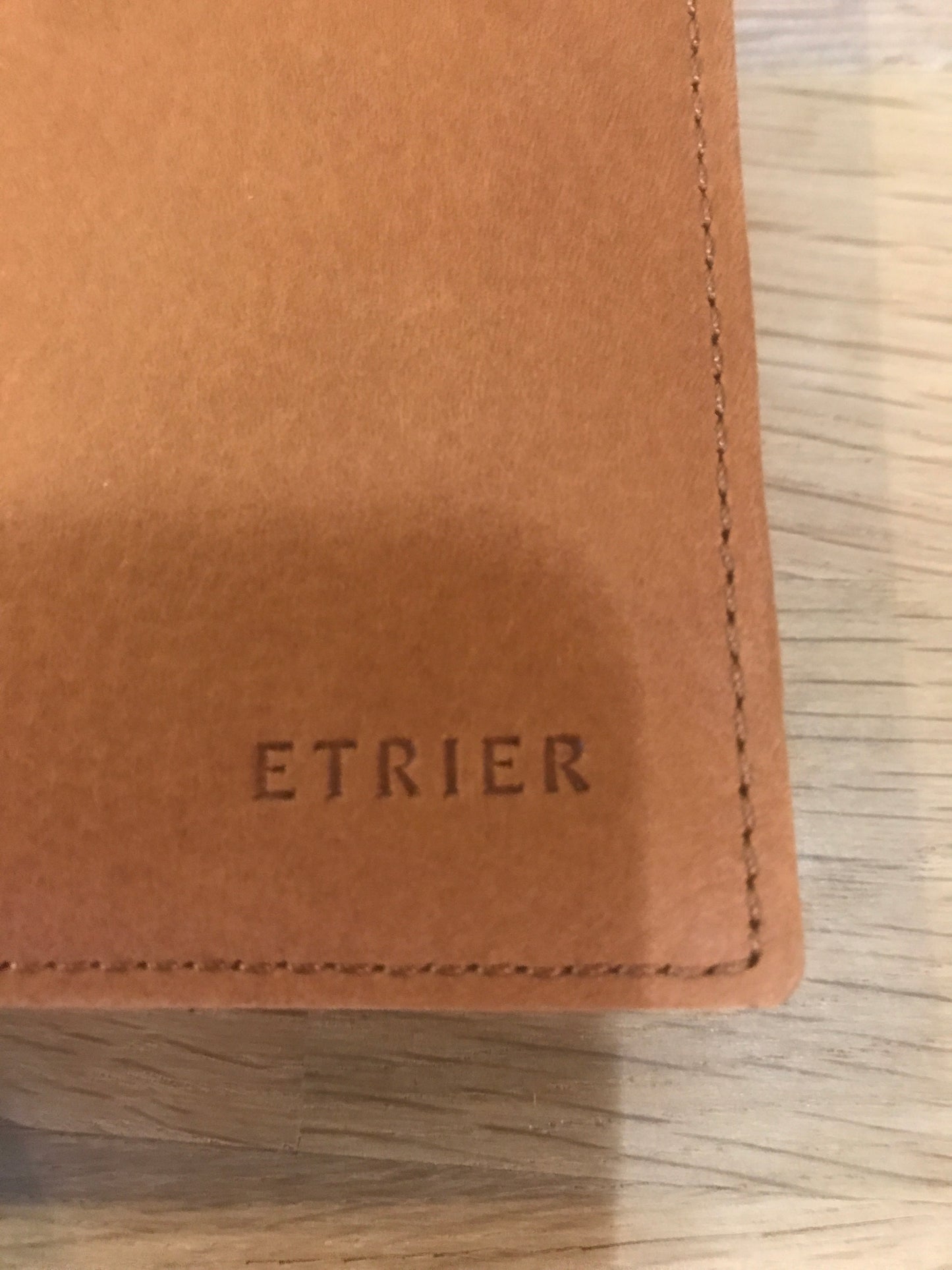 Portefeuille /porte-monnaie en cuir Camel ligne Oil - Etrier