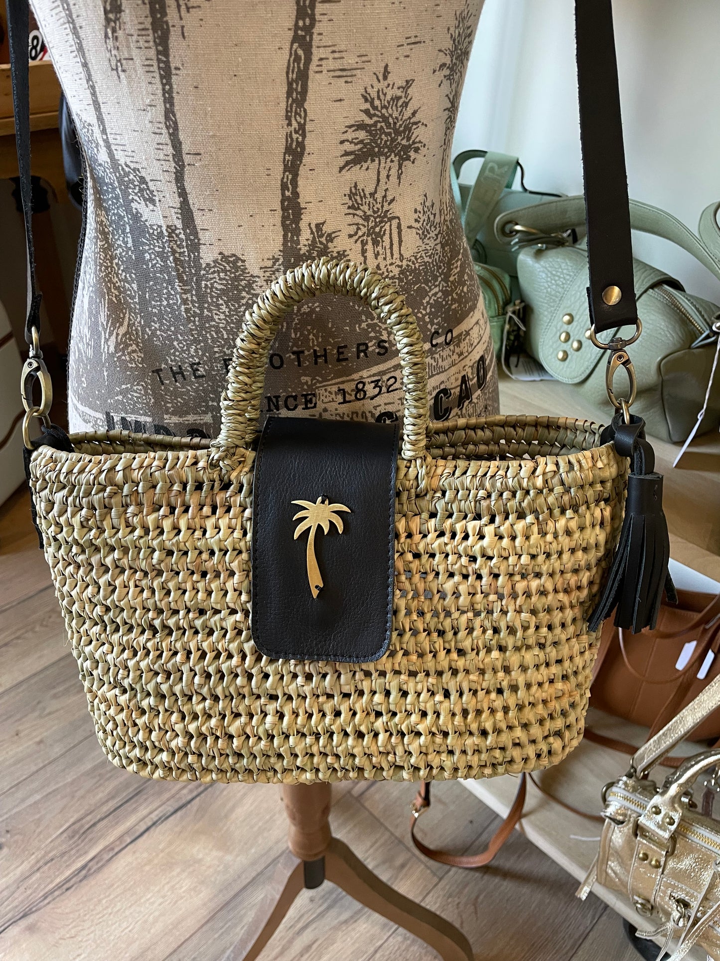 Panier Riviera Kech Mini Black Palmier - Virginie Darling