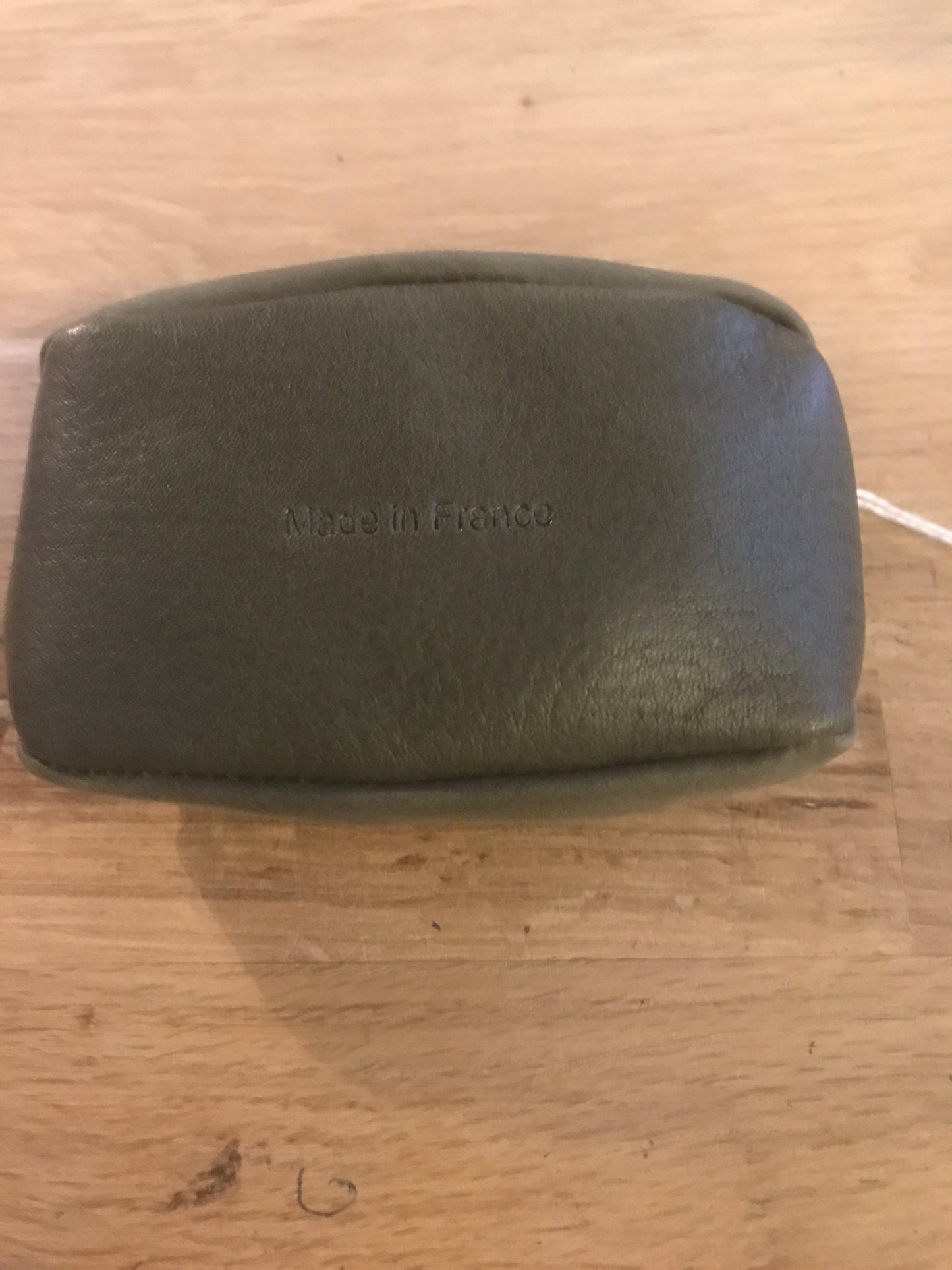 Porte-monnaie en cuir kaki ligne Oil - Étrier