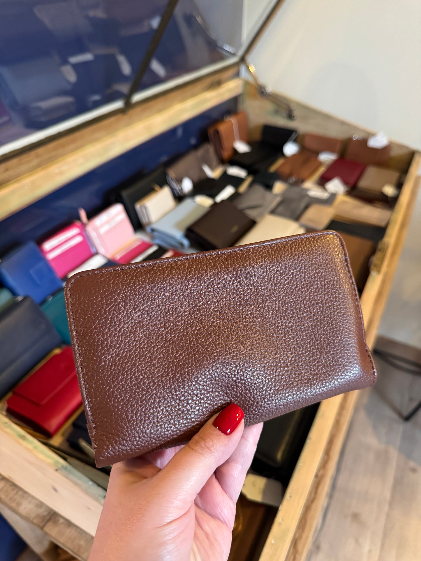 Portefeuille M Tradition cuir coloris châtaigne