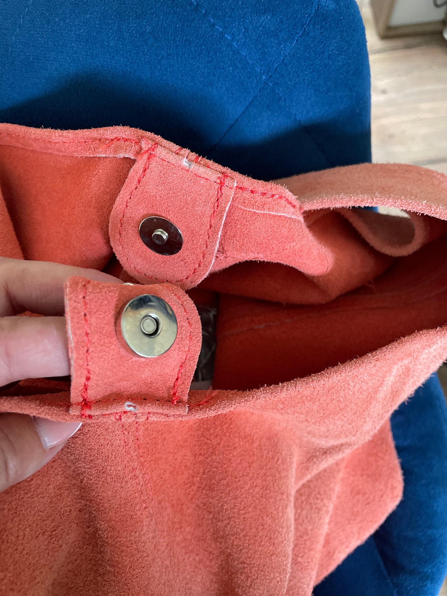 Sac fourre tout en daim corail