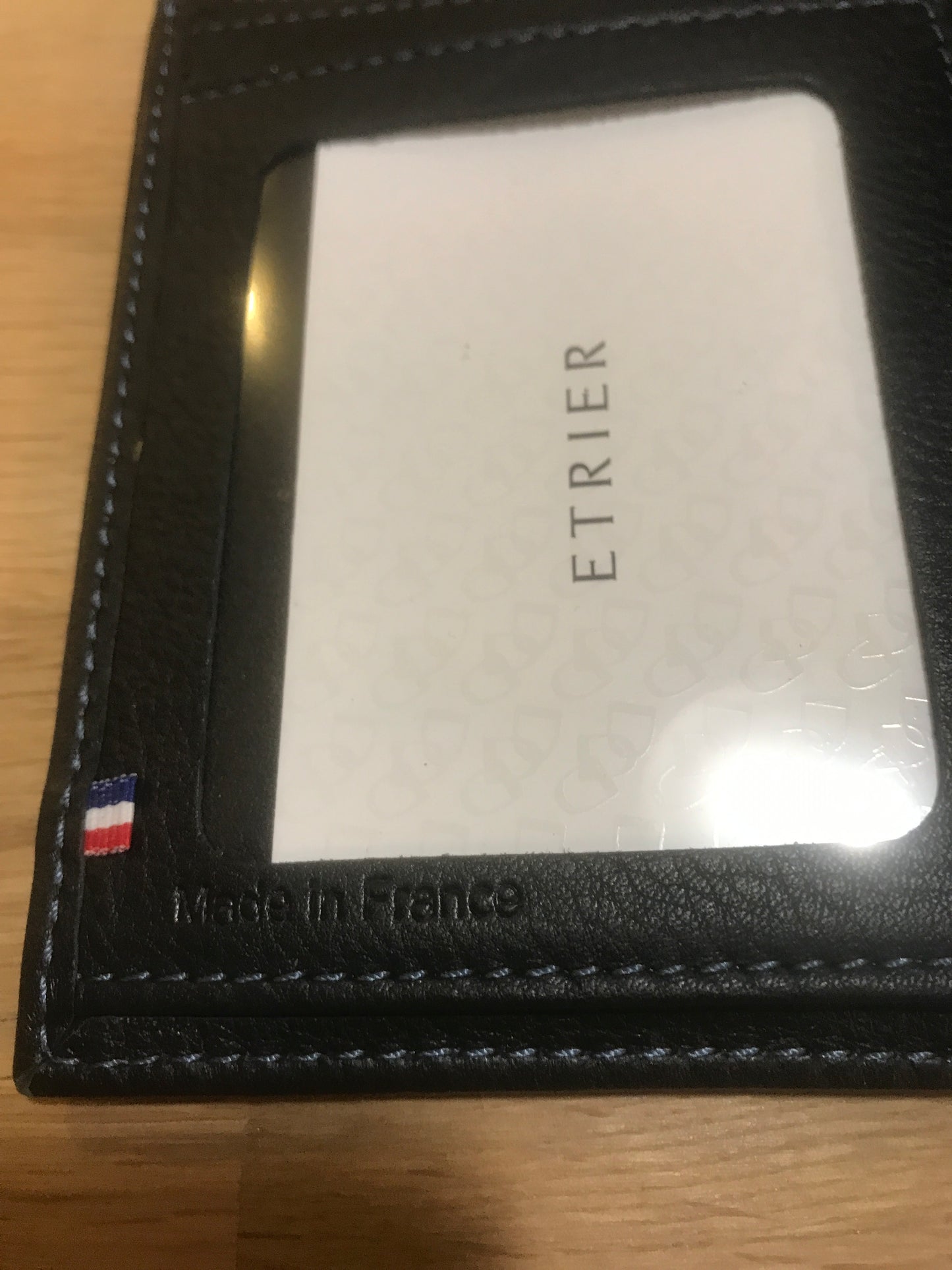 Portefeuille en cuir noir ligne Paris - Etrier