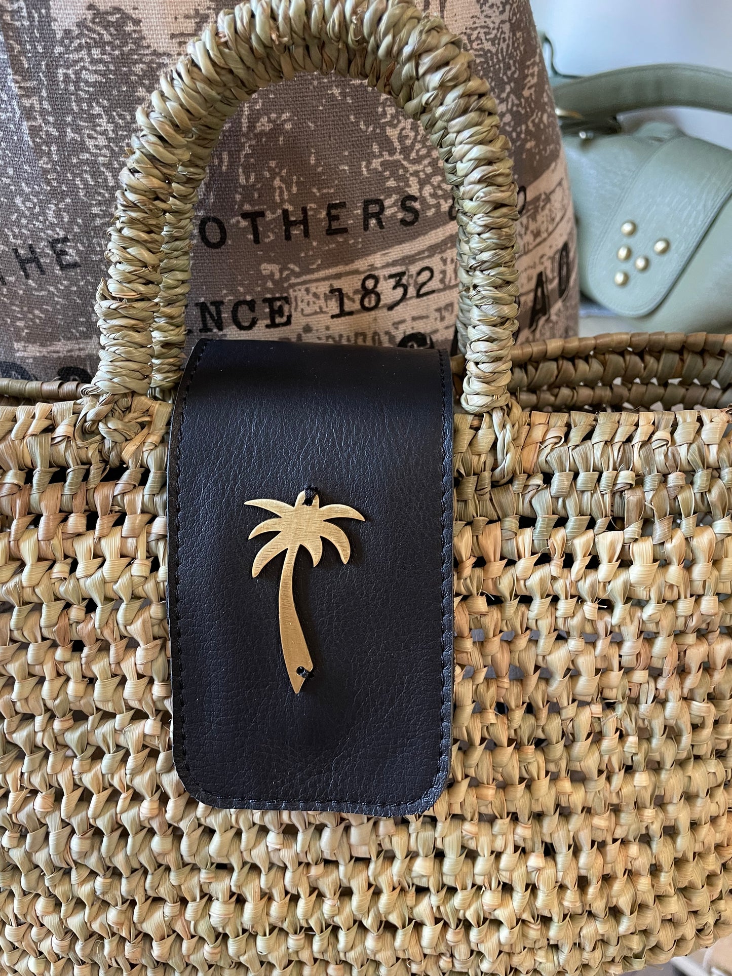 Panier Riviera Kech Mini Black Palmier - Virginie Darling