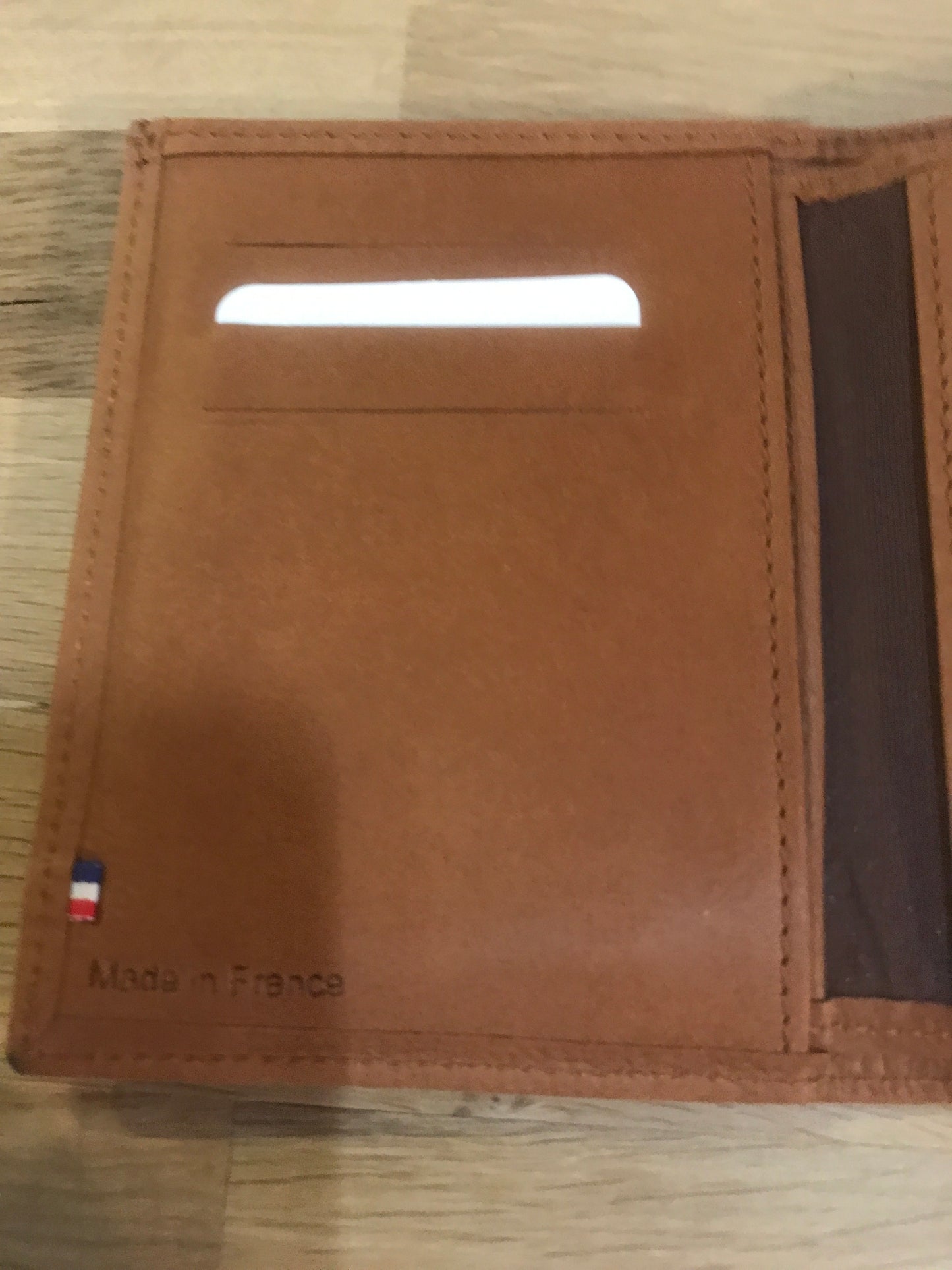 Portefeuille /porte-monnaie en cuir Camel ligne Oil - Etrier