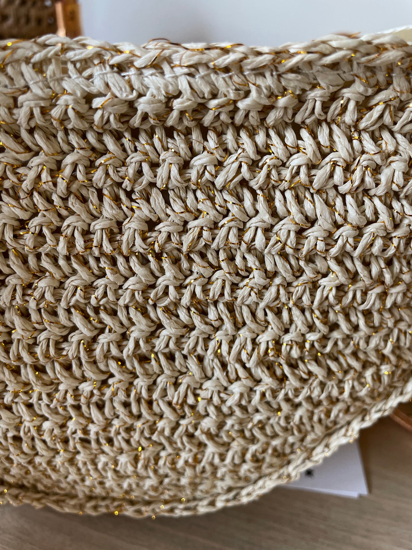 Banane demi lune tressée ROMY beige