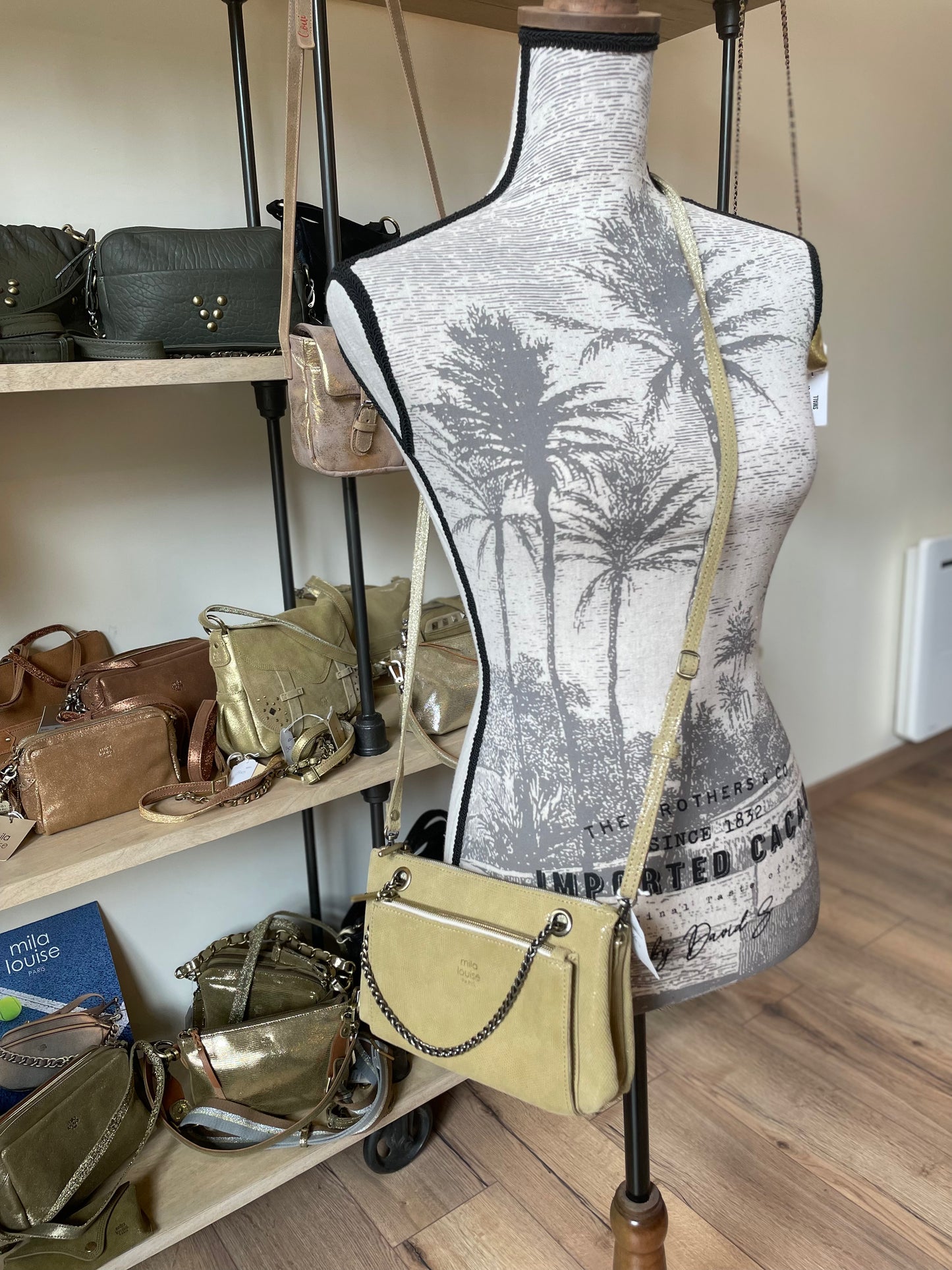 Petit sac trotteur en cuir Gold Mila Louise (ligne Palom Bav)