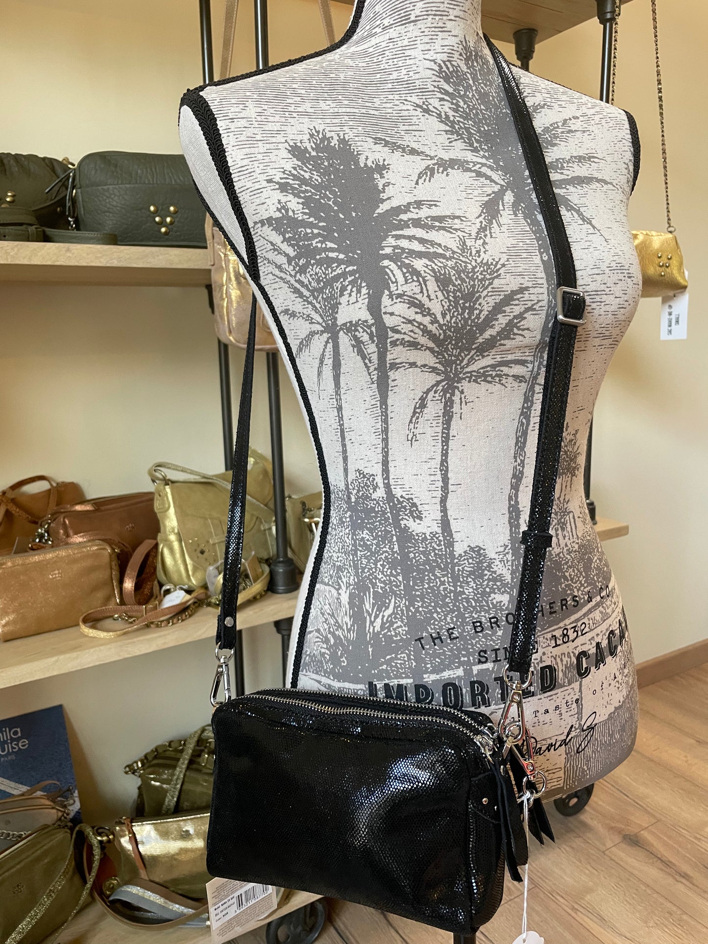 Sac MAMA Xs cuir coloris noir Mila Louise -