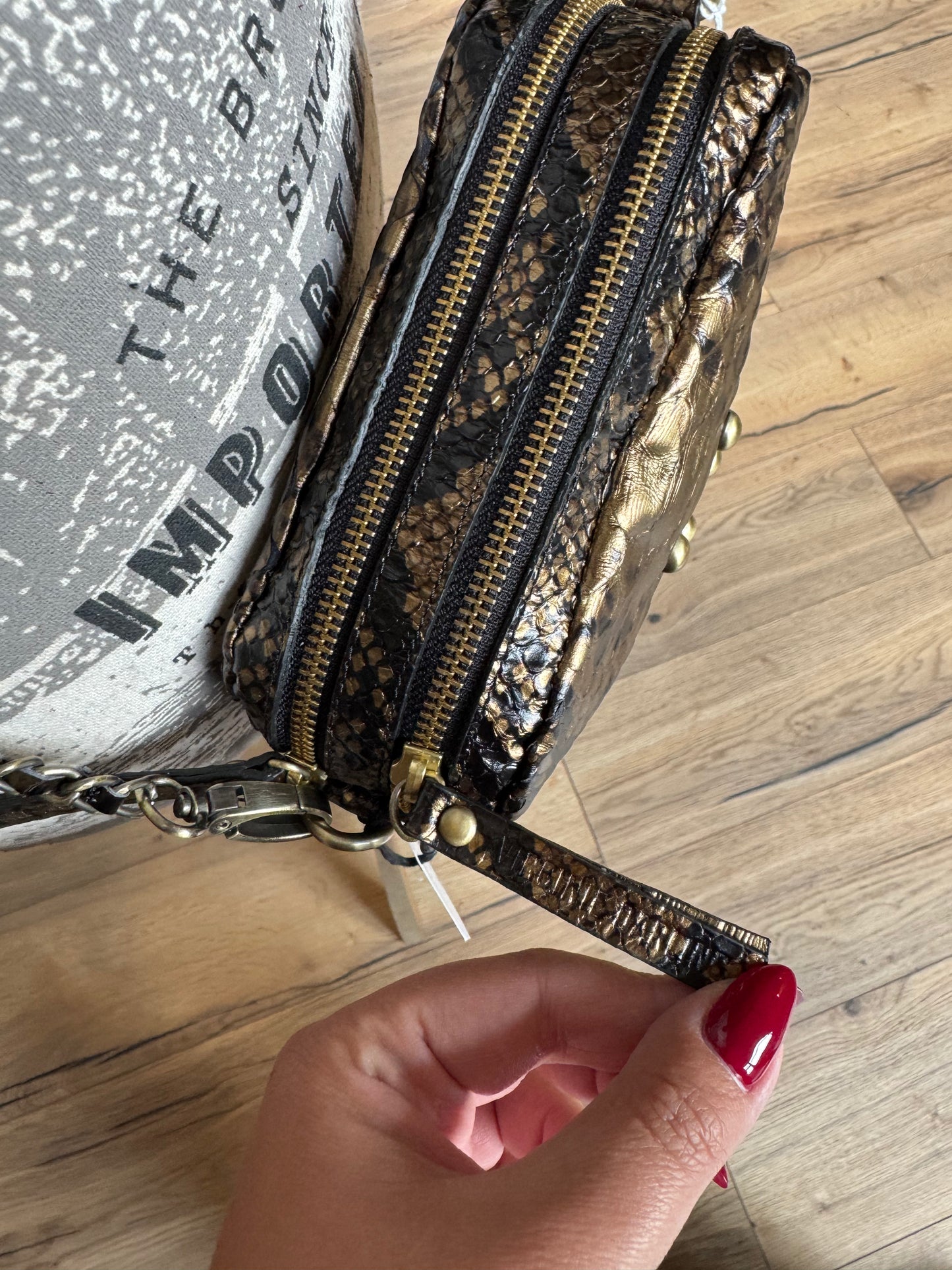 SAC MAKE-ME UP SMALL MÉTAL BRONZE