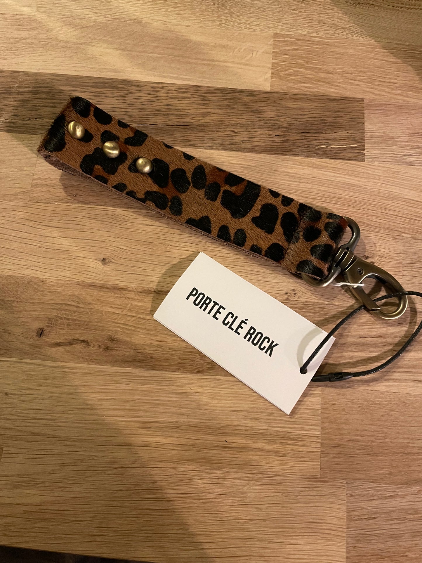 Porte clés ROCK en cuir Léopard Virginie Darling